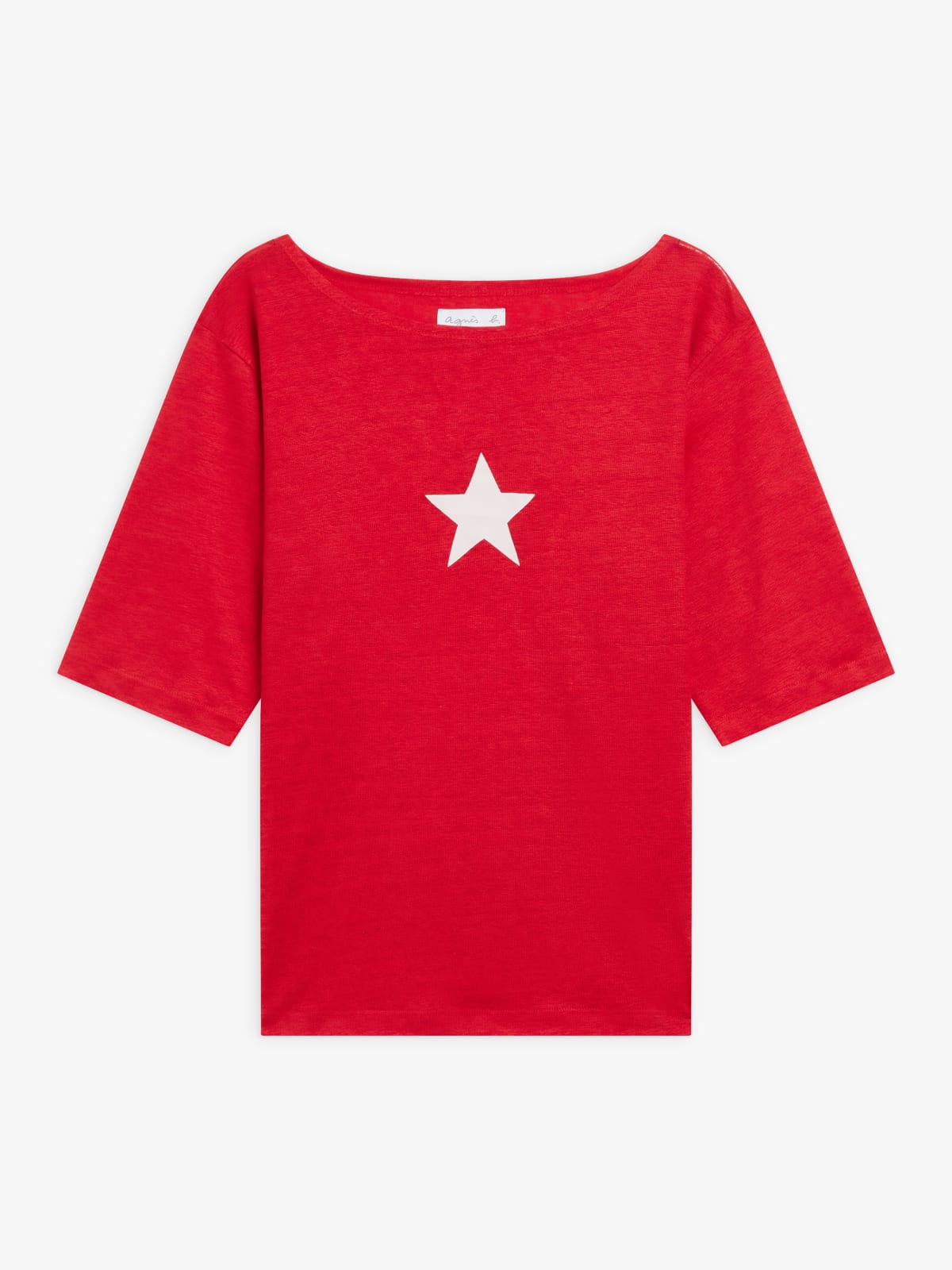 red linen jersey "étoile" screen-print New Bow t-shirt