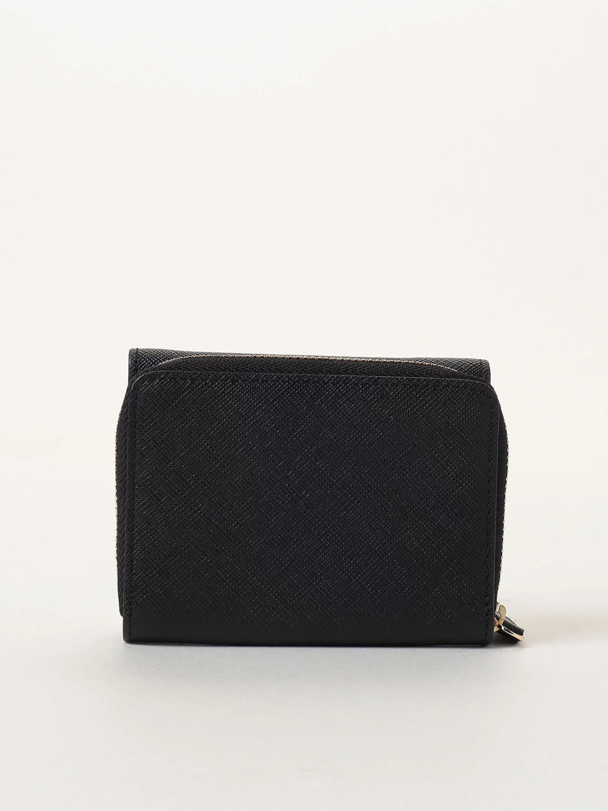 black leather "agnès b." logo flap wallet