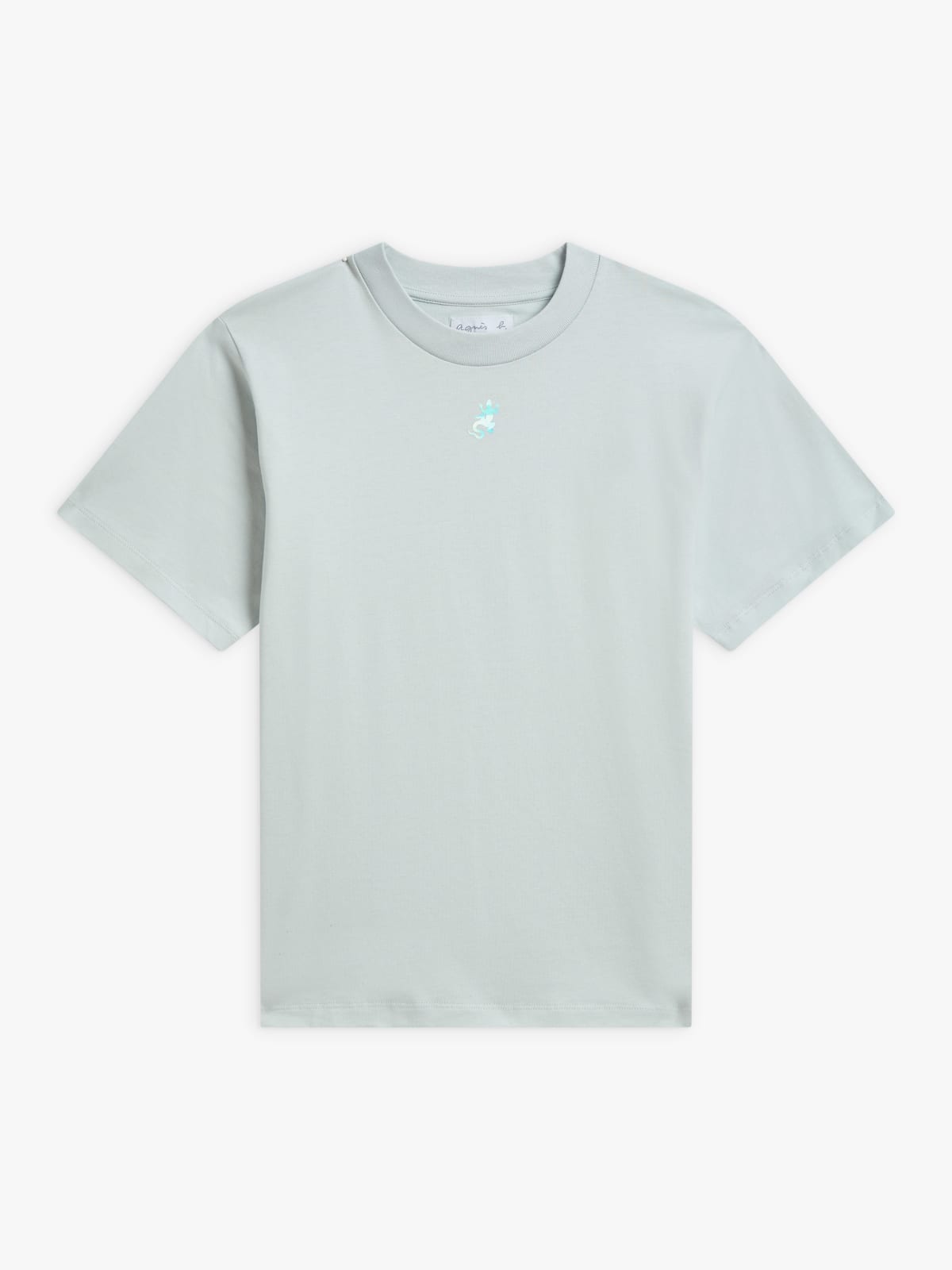blue cotton "lézard" screen-printed Christof t-shirt