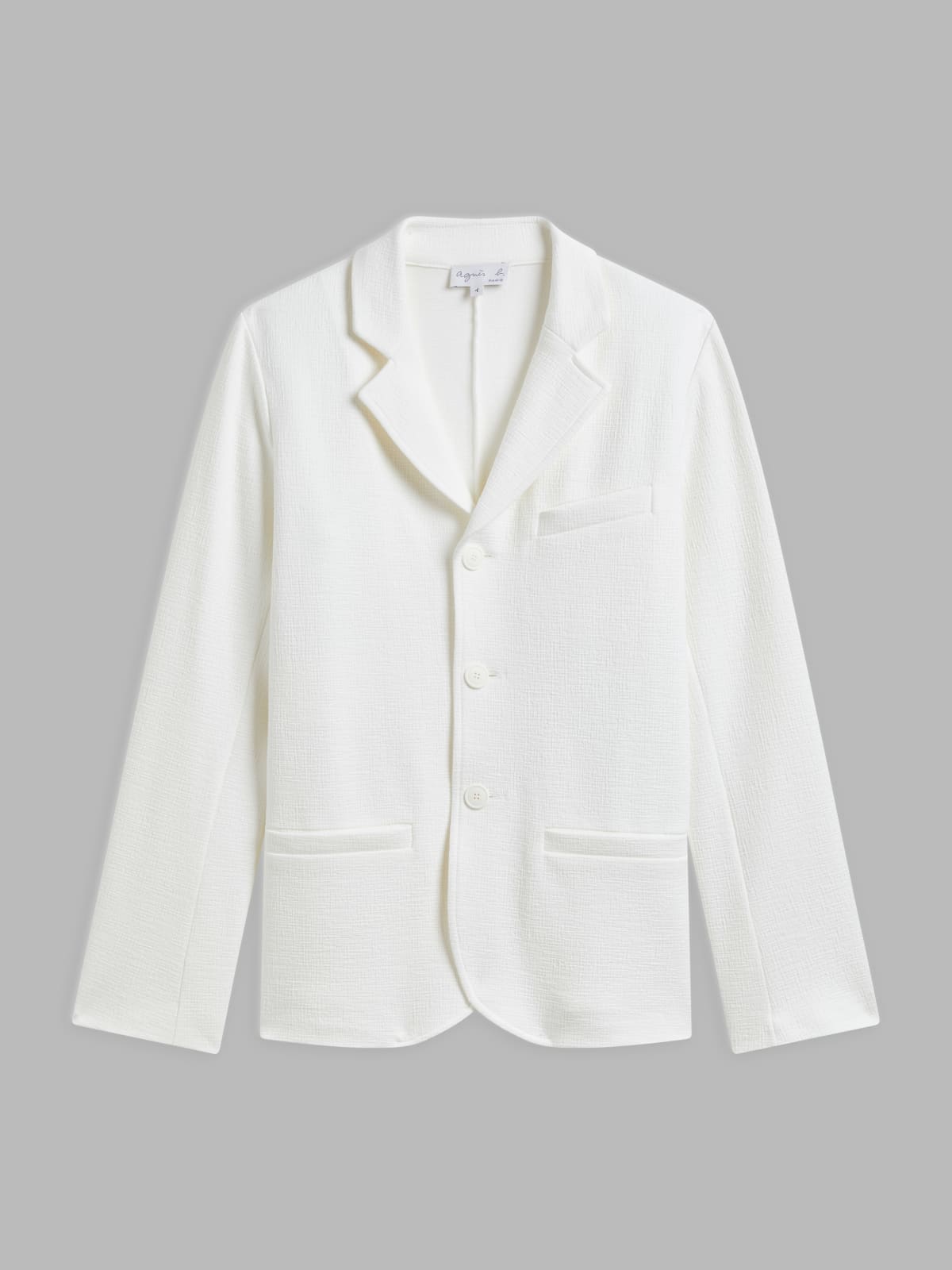 white cotton plain Gars jacket