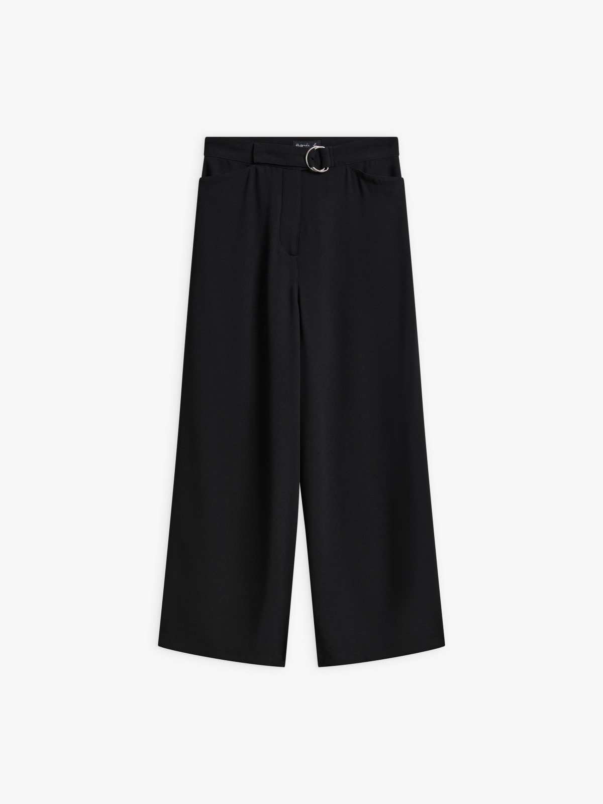 black polyester crêpe Ylenia trousers