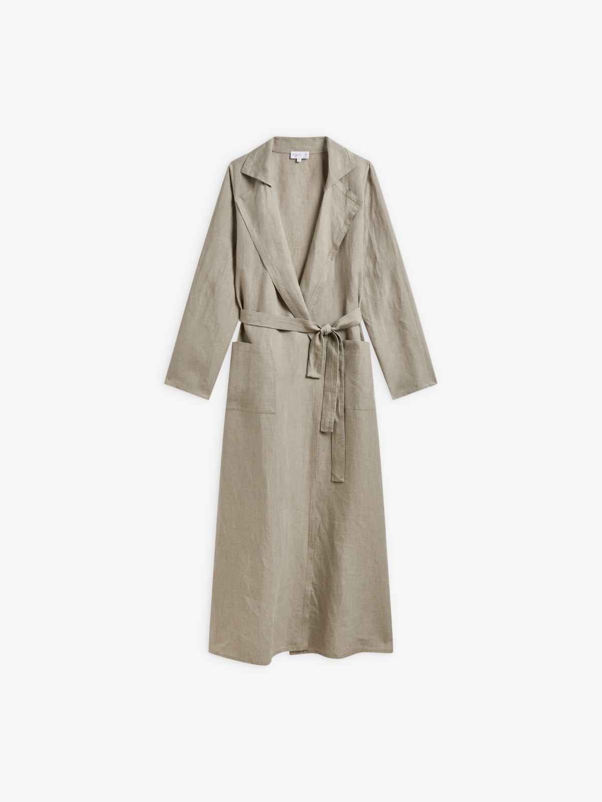 brown and white linen Algeria coat