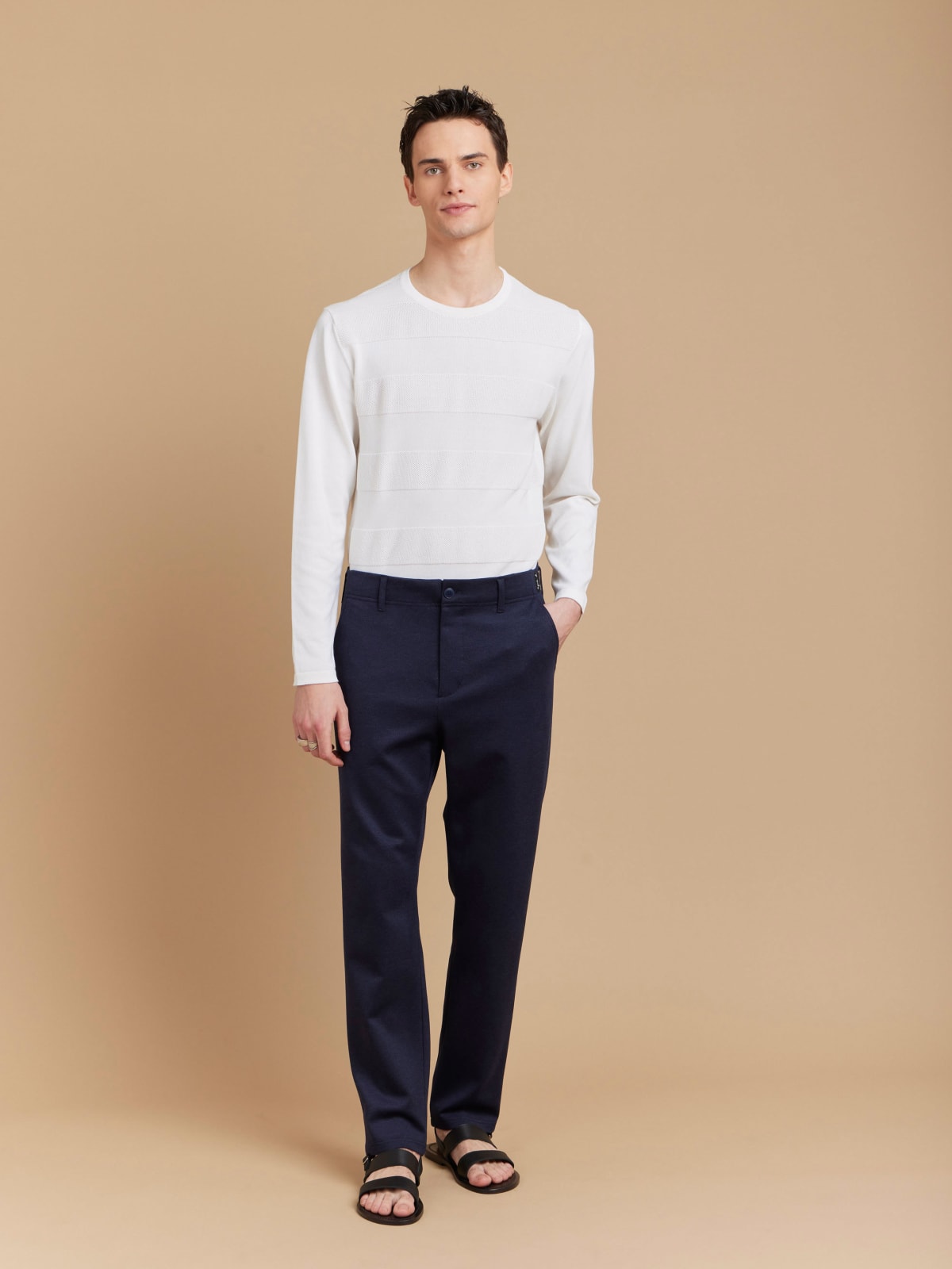 blue jacquard jersey Motor trousers