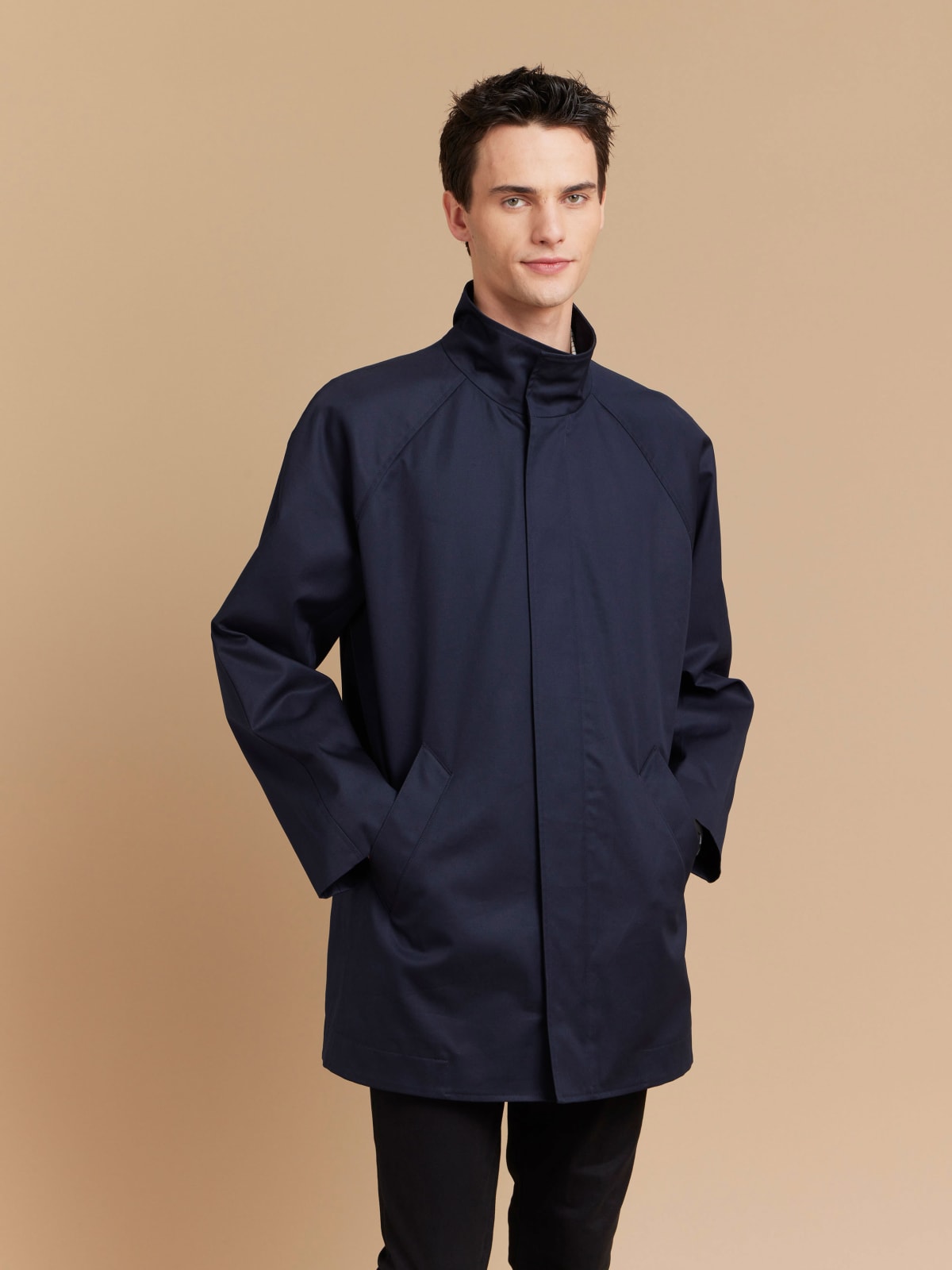 blue cotton short coat