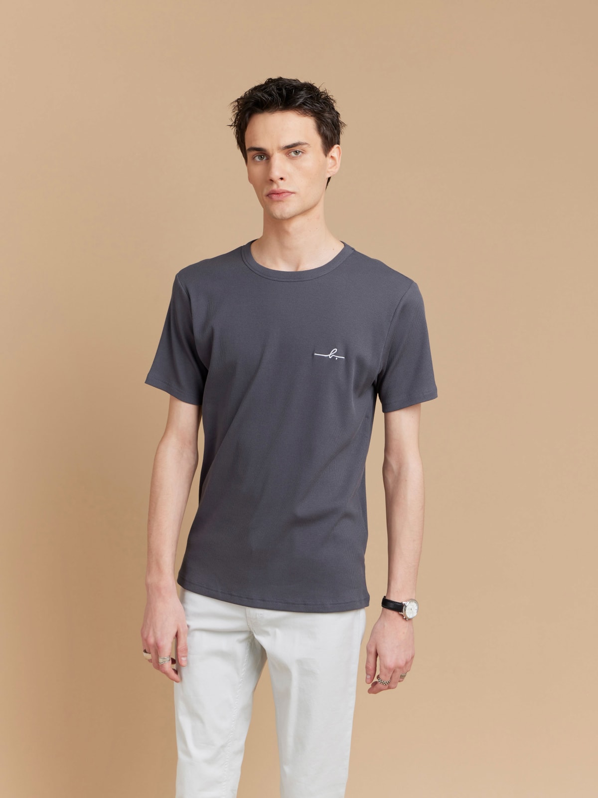 grey cotton "b" logo Brando t-shirt