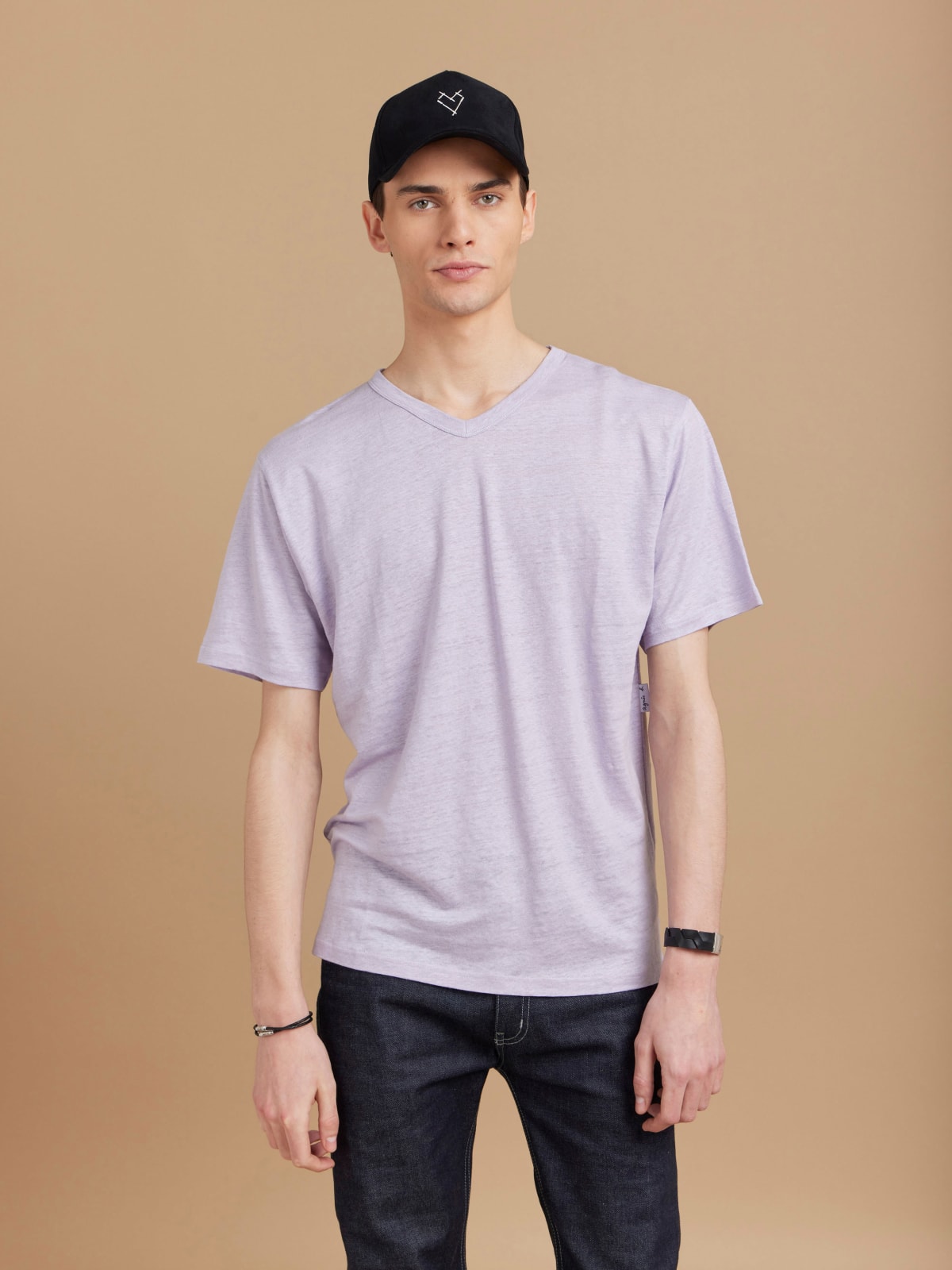 purple Victor linen jersey t-shirt