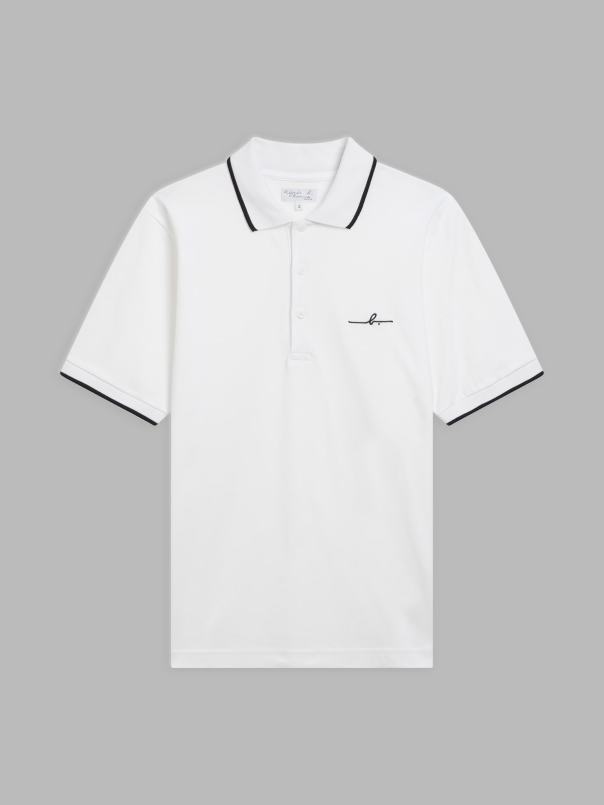 white Brazilia organic cotton piqué polo shirt