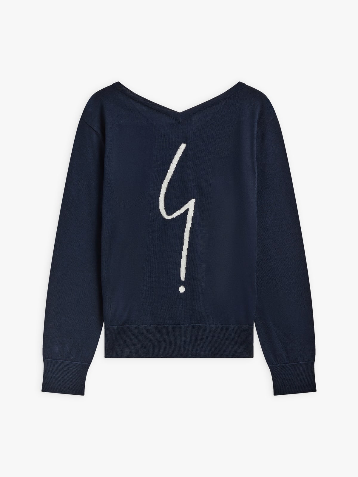 blue cotton jersey "point d’ironie" screen-print jumper