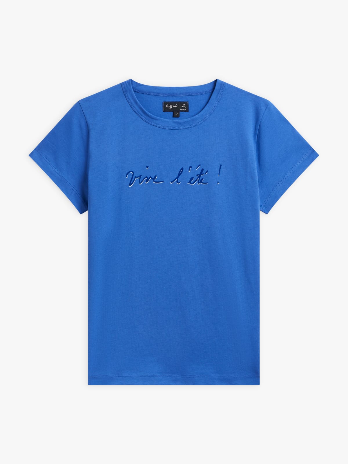 blue cotton "vive l'été" screen-printed Brando t-shirt