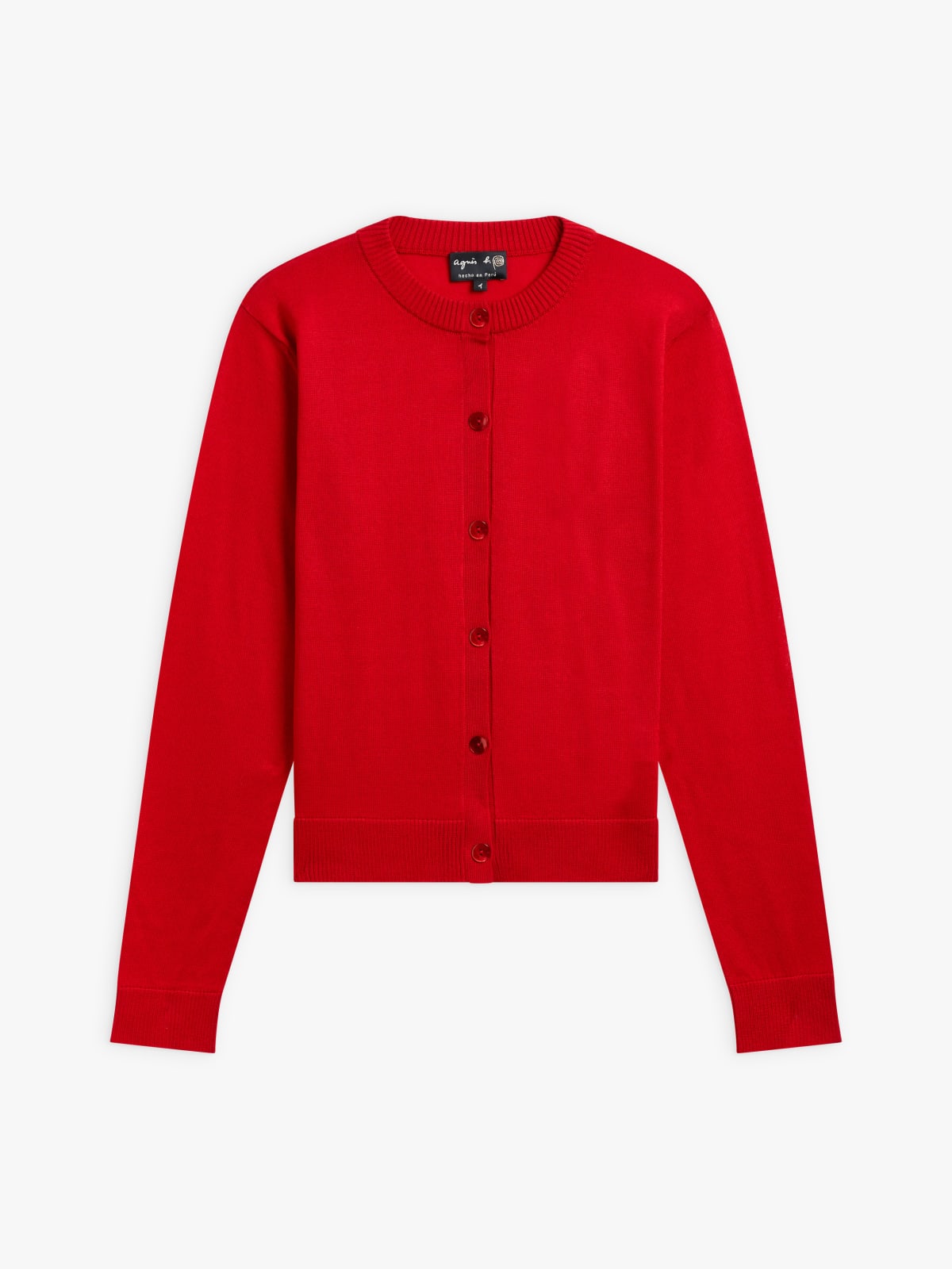 red Lover long-sleeved cotton cardigan