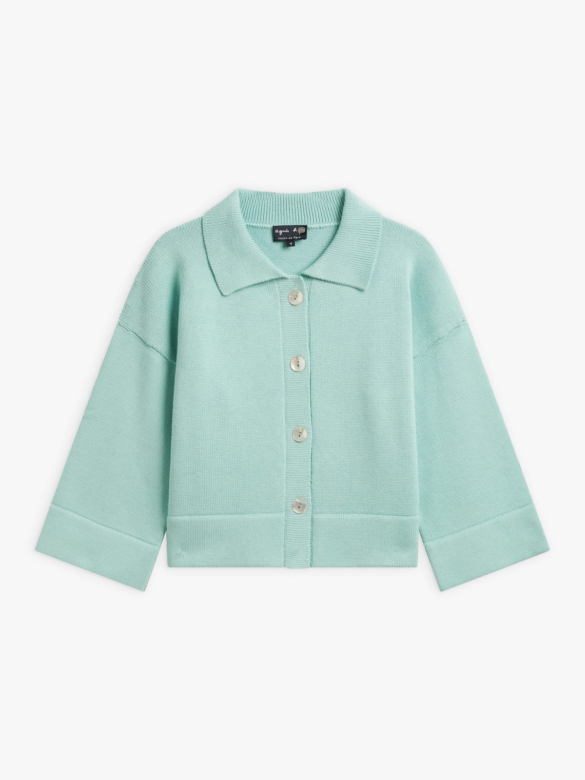 green cotton cropped Lolotte cardigan