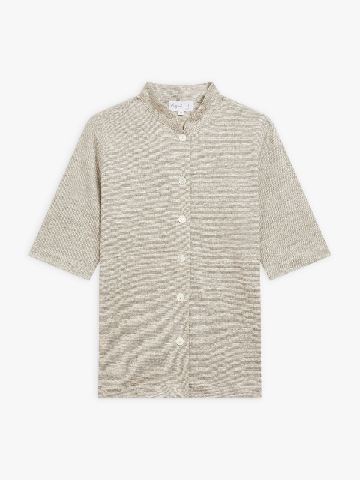 green linen striped Violaine shirt