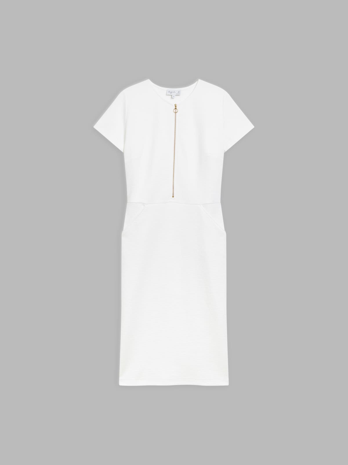 white cotton zip-up Fourreau dress