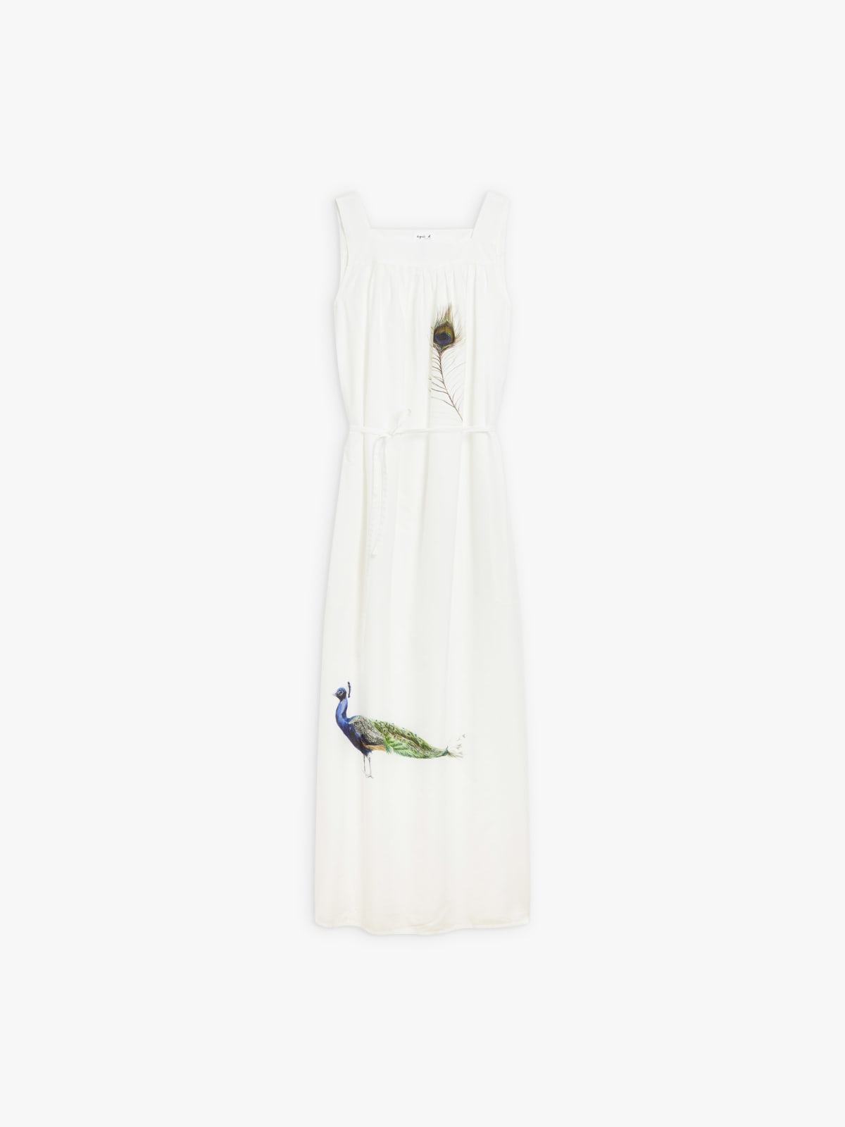 white cotton long dress with artist MA_ZA_SI