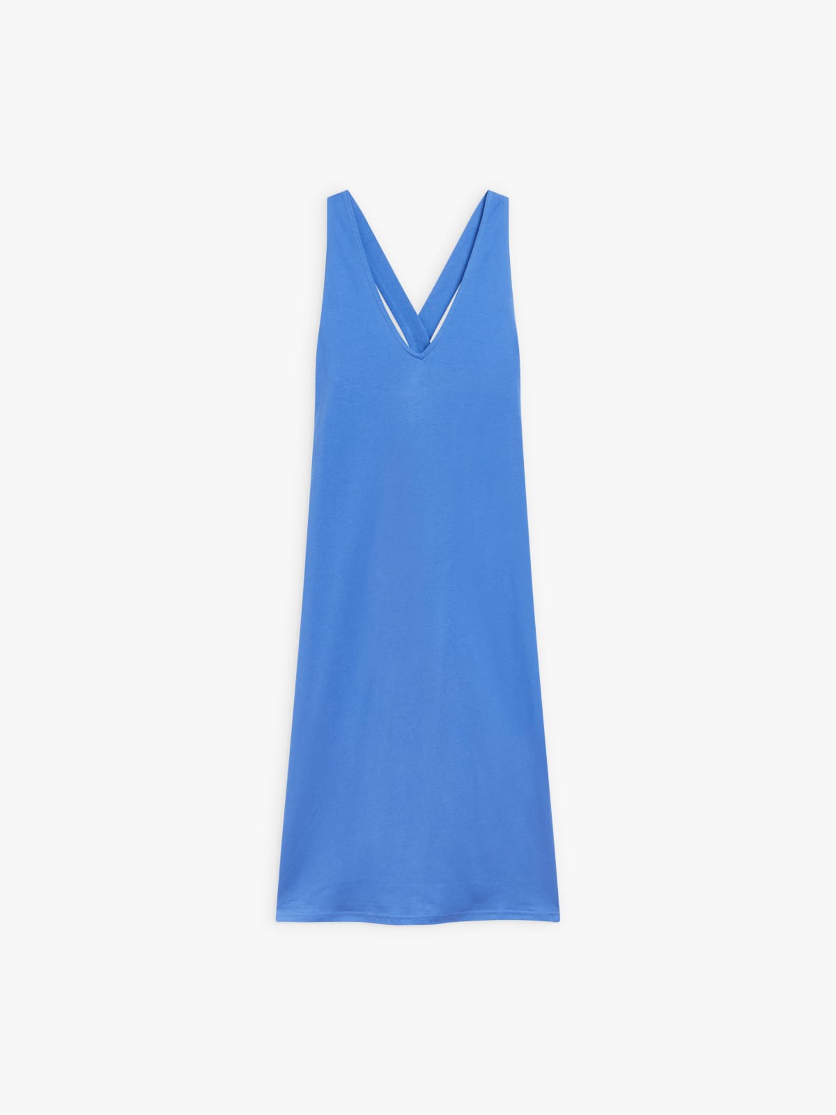 blue cotton crossover straps Goélan dress