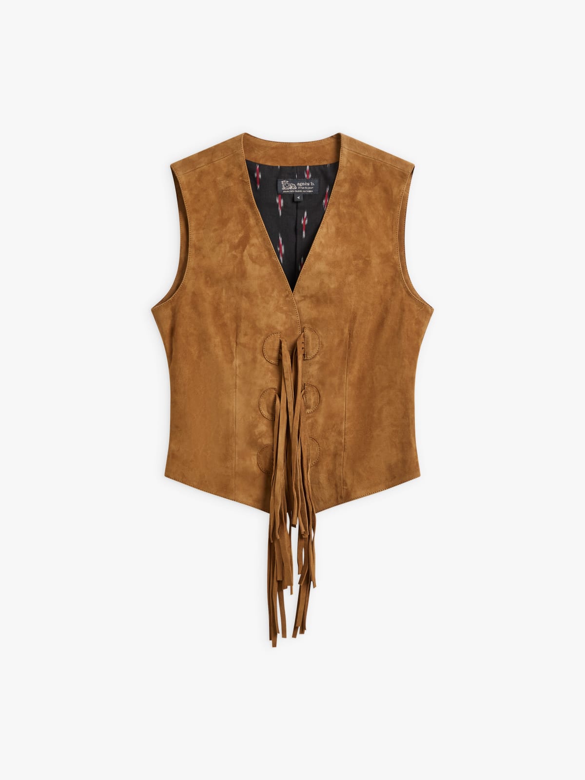 brown lambskin suede Rocheuse waistcoat