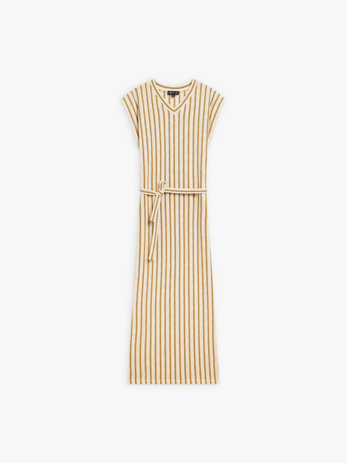 beige cotton jersey striped Arima dress