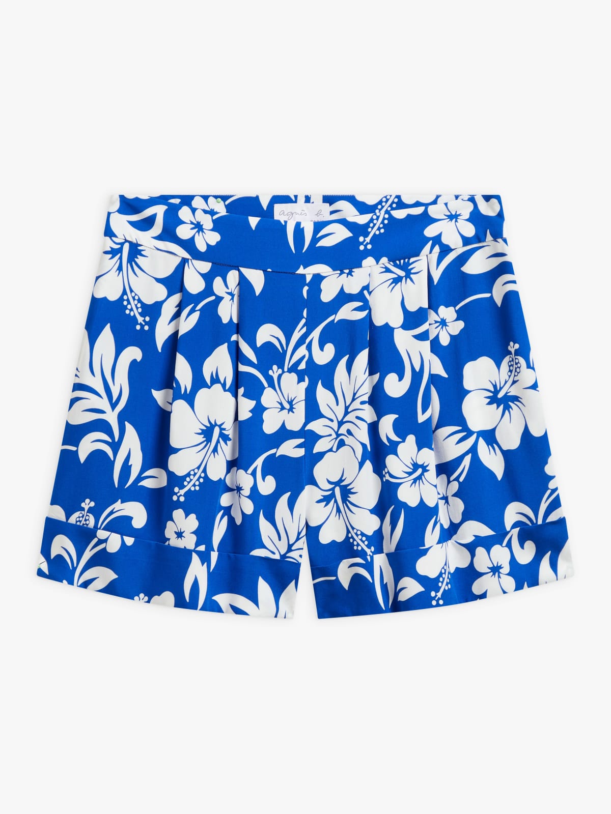 blue viscose polynesian print Cerise culotte skirt