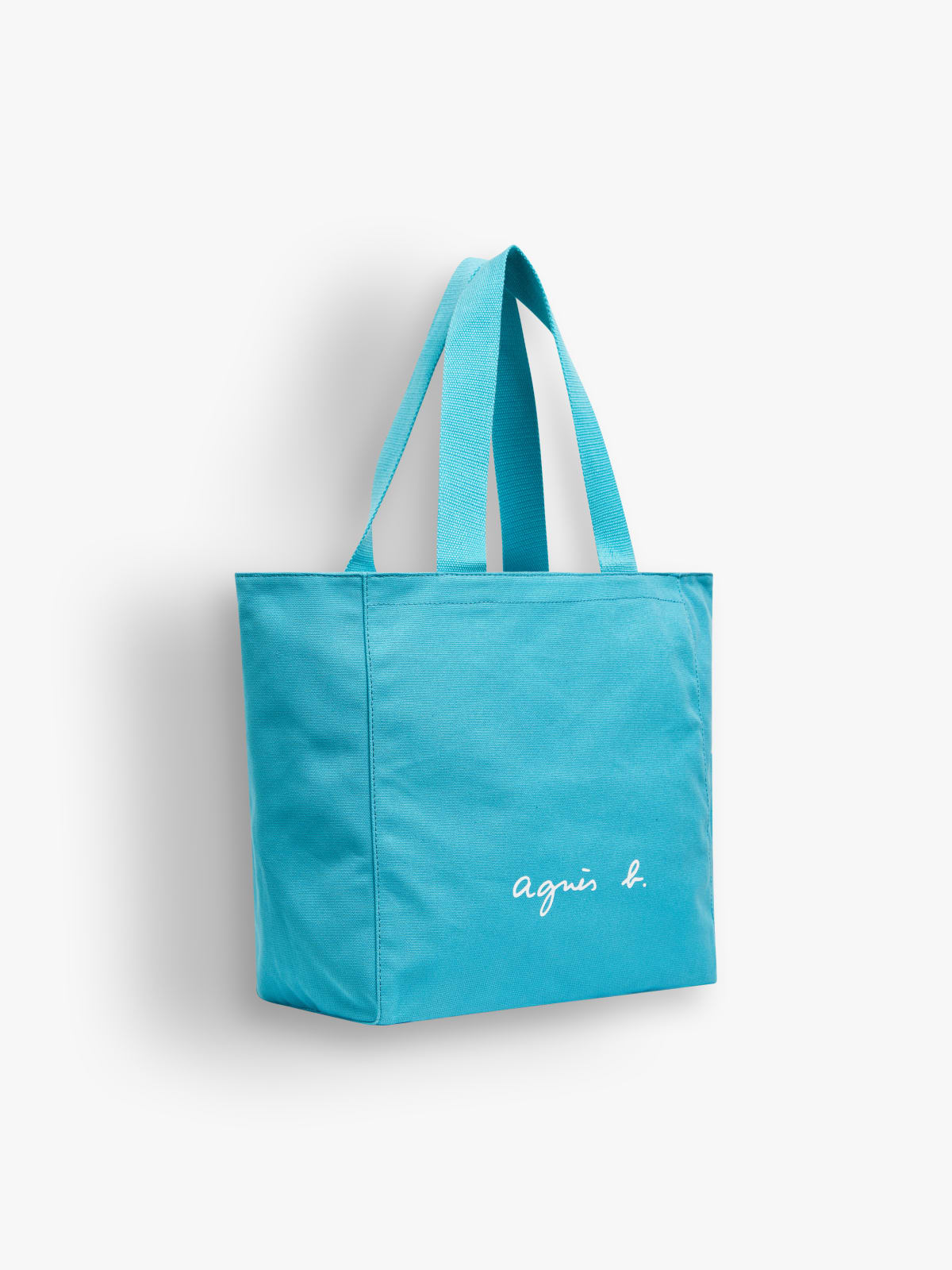 blue cotton canvas "agnès b." tote bag