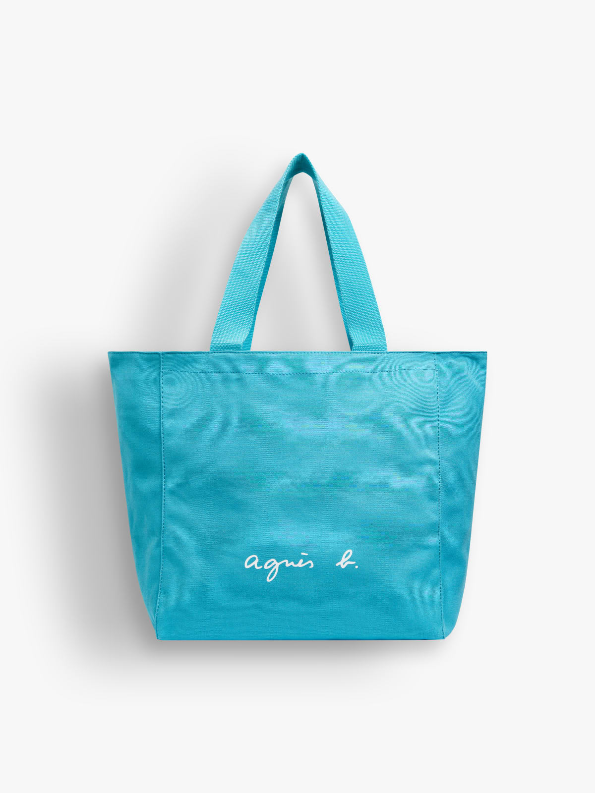 blue cotton canvas "agnès b." tote bag