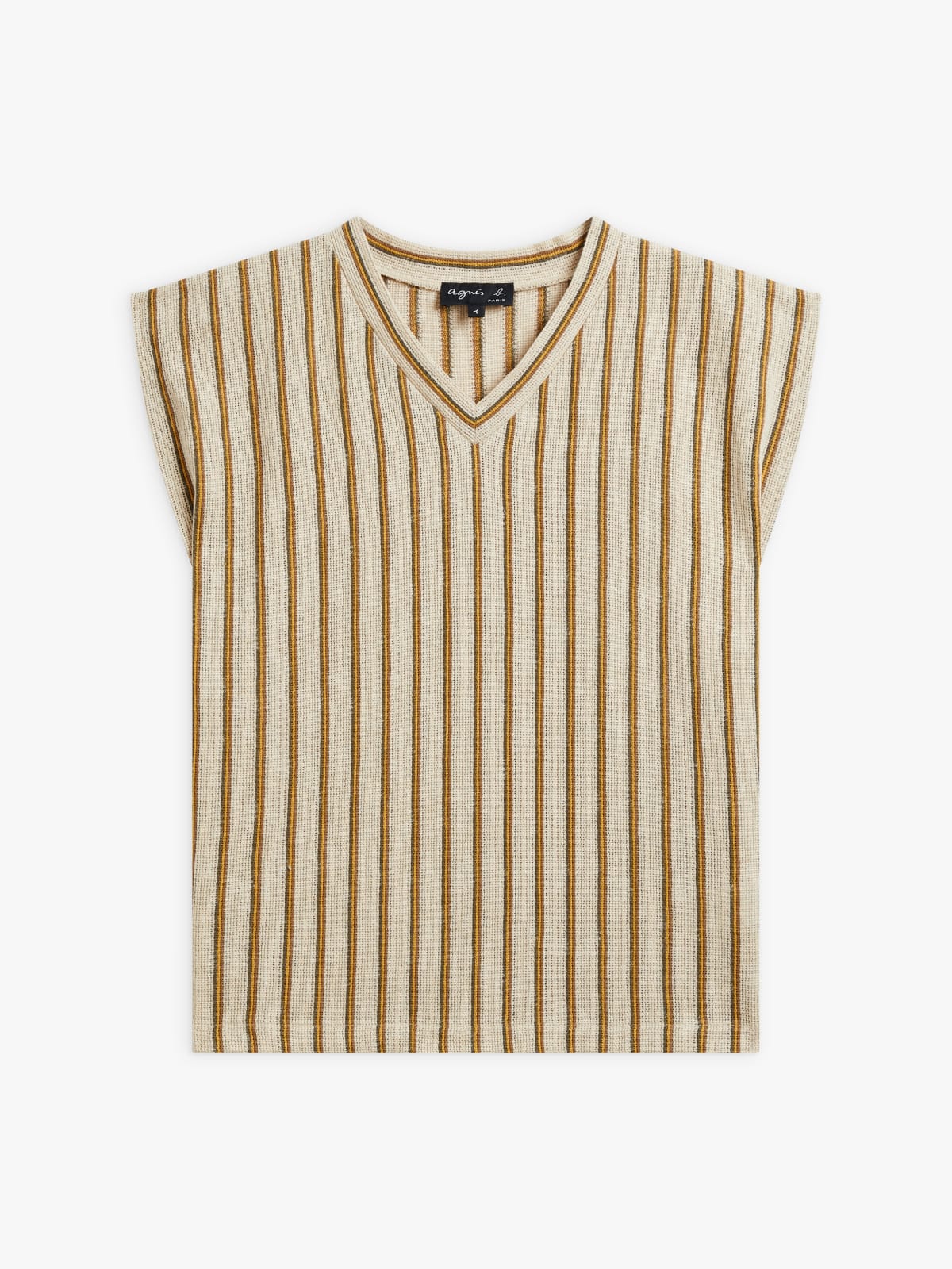 beige cotton striped Dario t-shirt