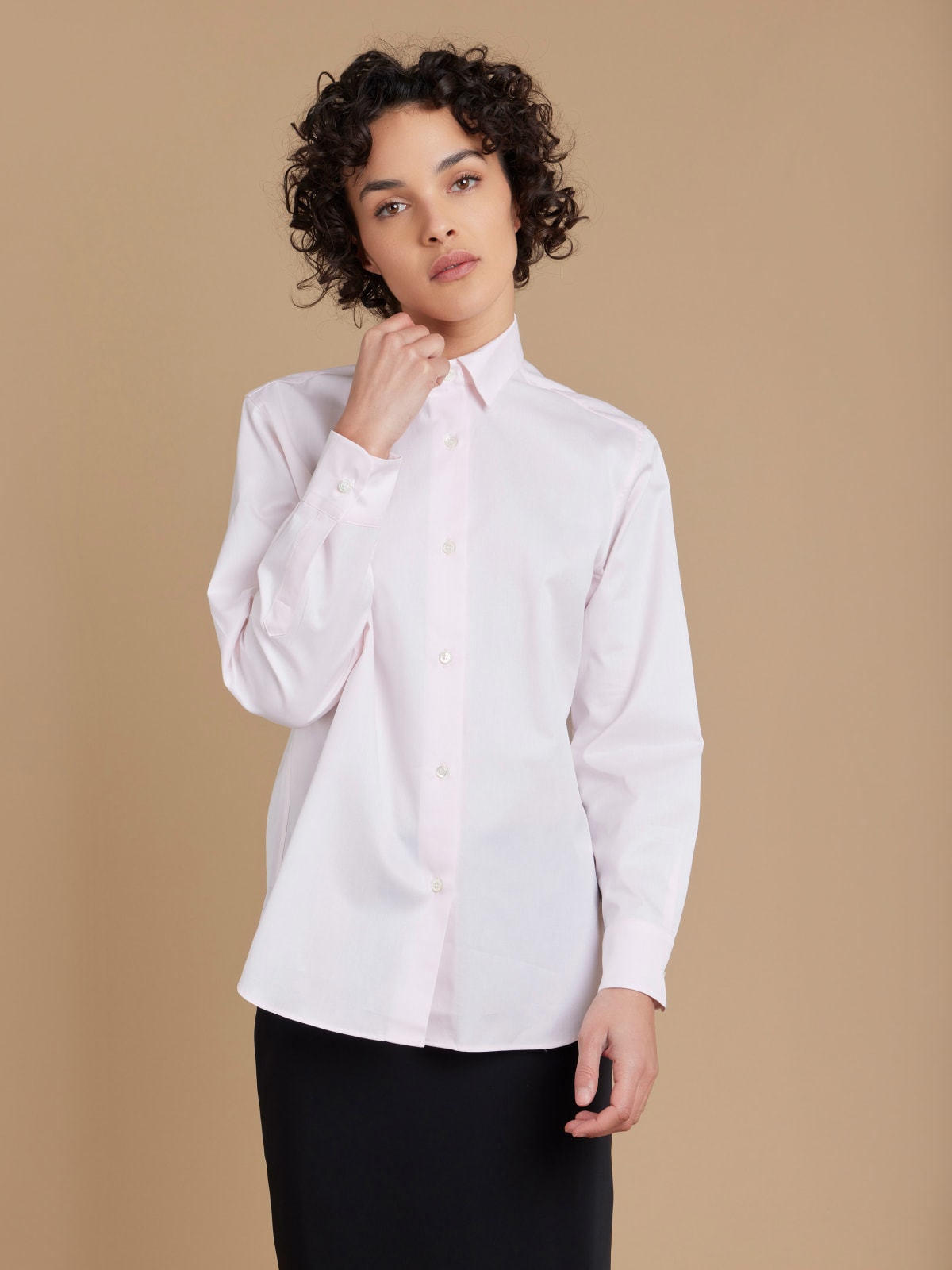 pink cotton twill Saori shirt