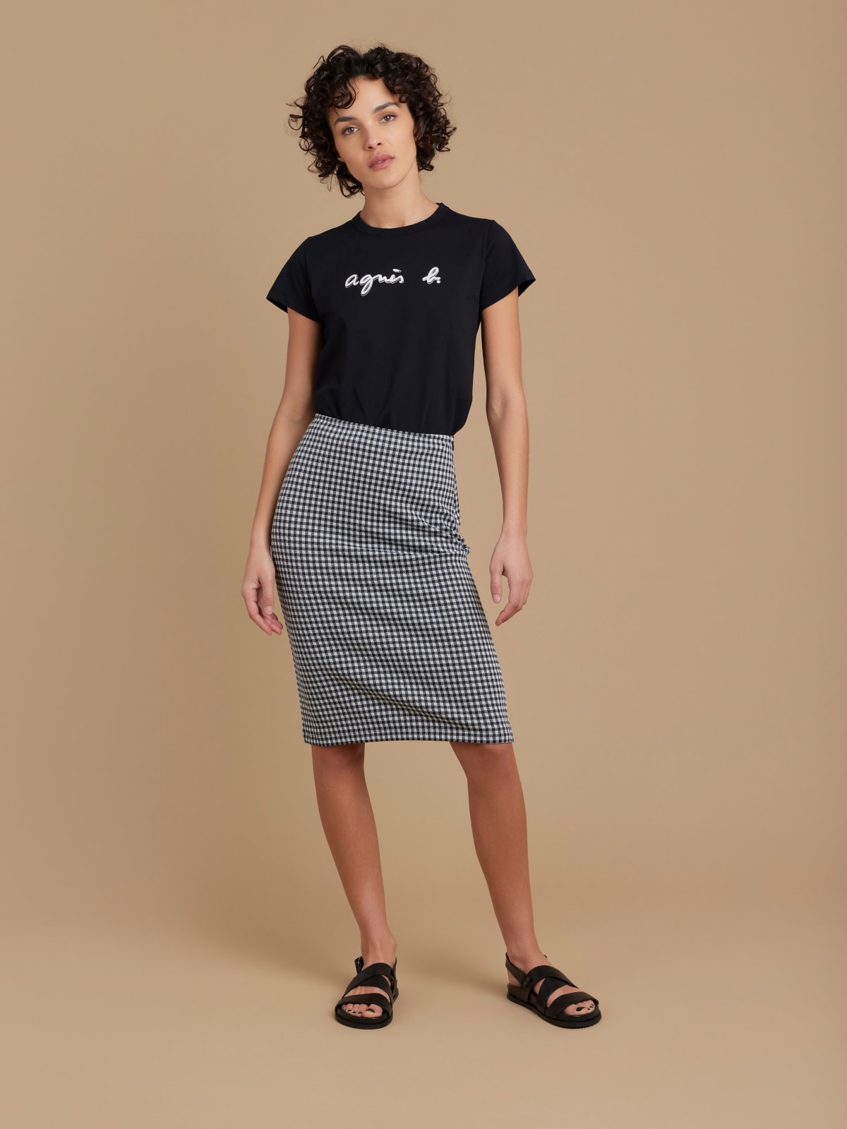 black gingham jacquard Ninn skirt