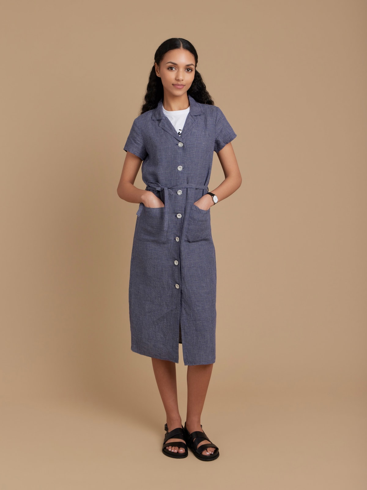 blue linen Liseron dress