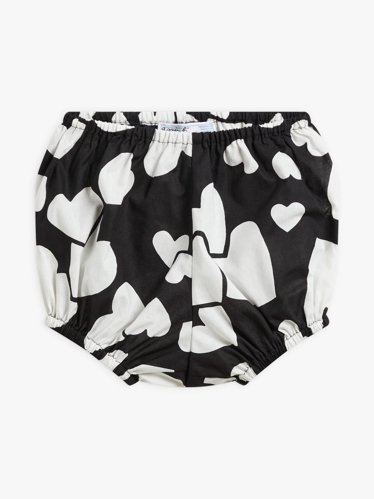 bloomer en coton noir imprim&eacute; c&oelig;ur