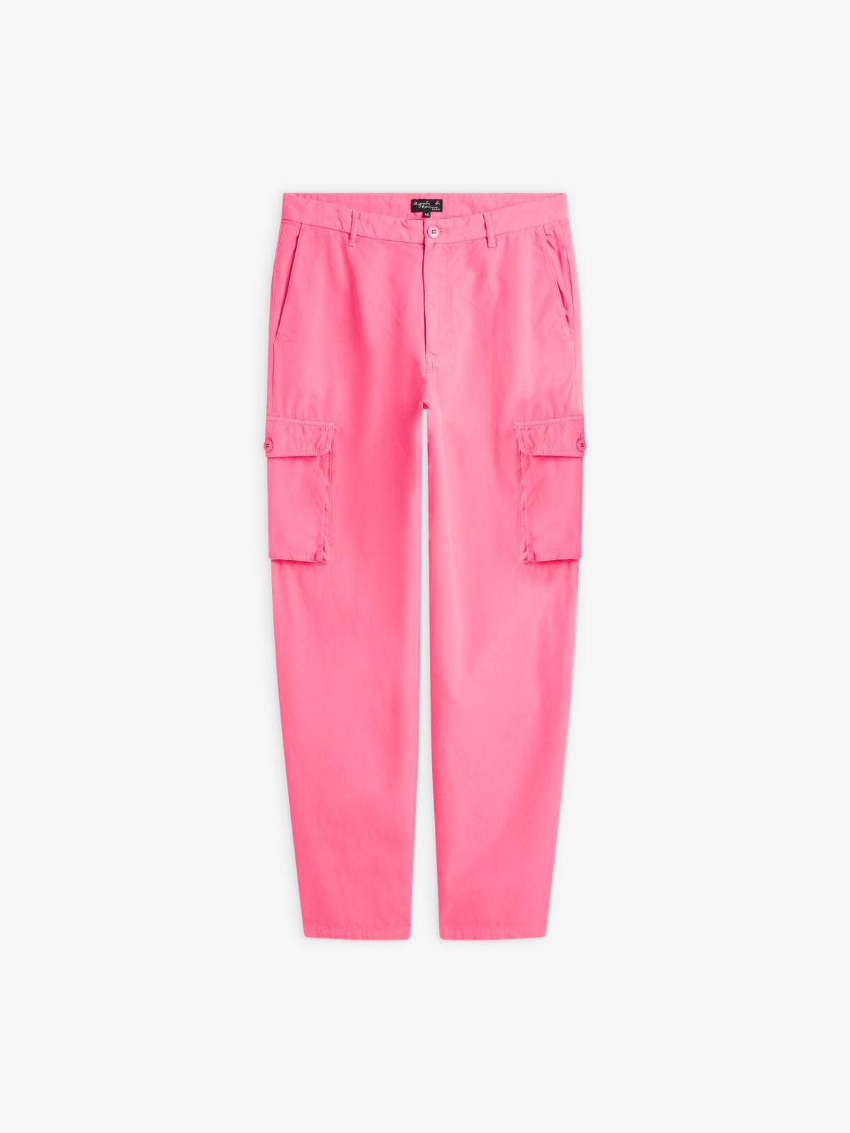 pink Treillis overdyed cotton canvas trousers