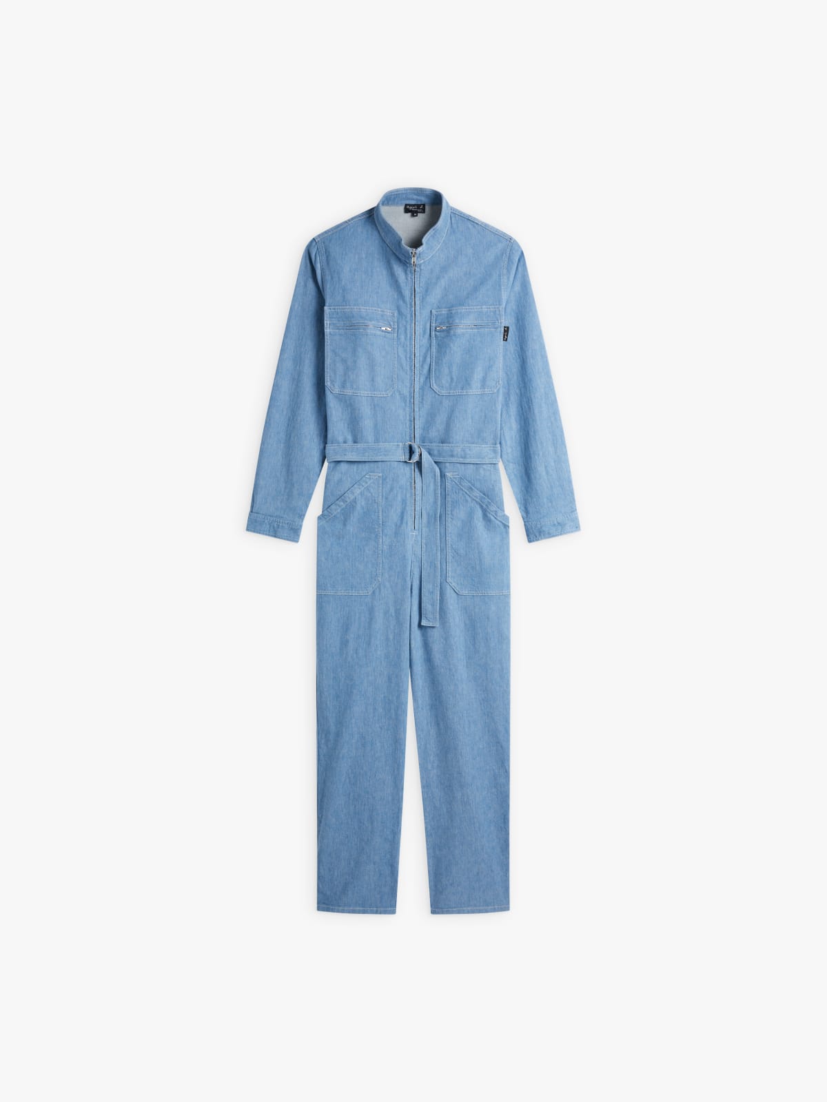 cotton and linen denim Teo jumpsuit