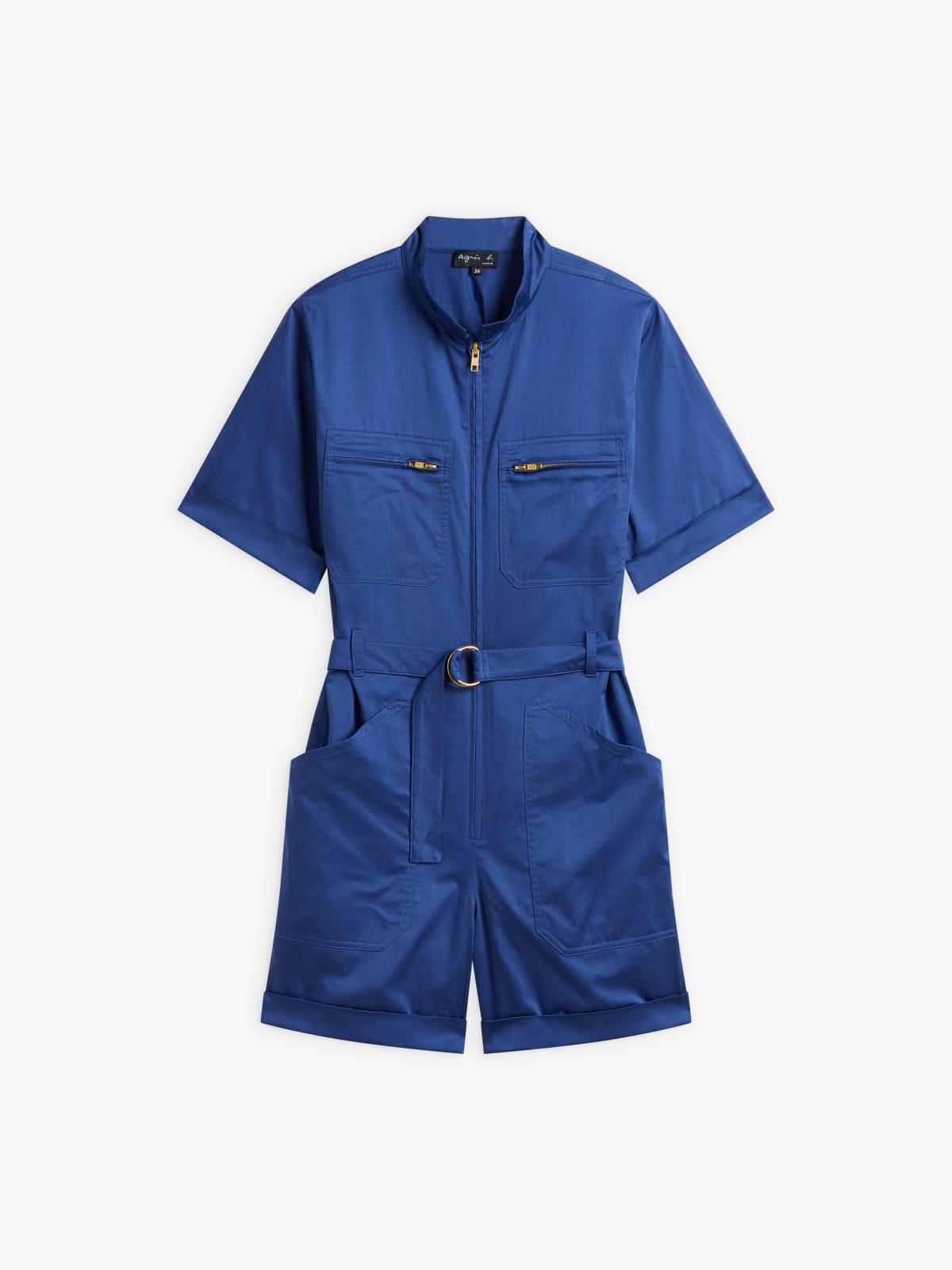 blue cotton satin playsuit