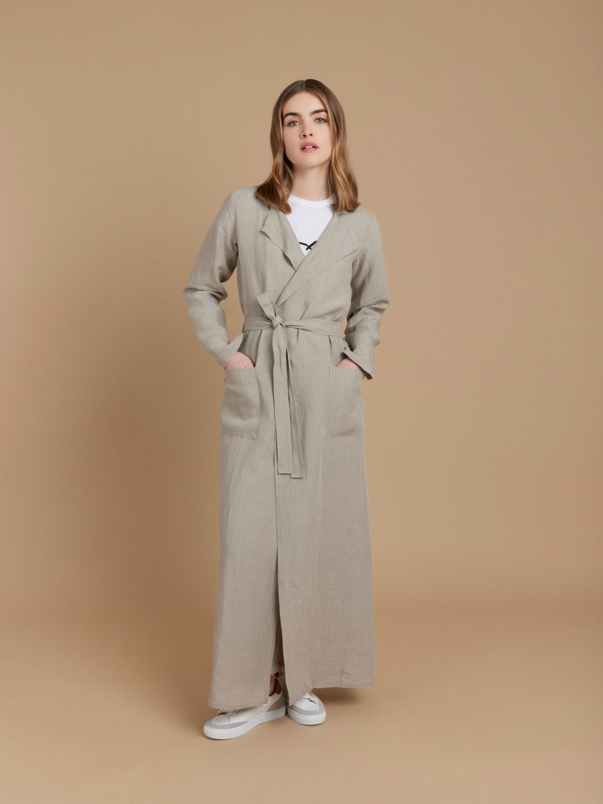  beige linen Algeria coat