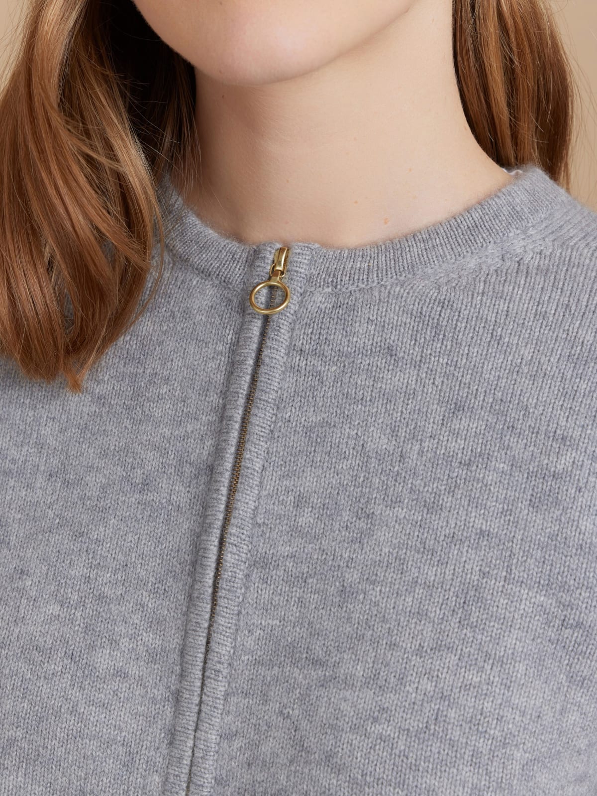 grey cashmere Zip cardigan grey cashmere Zip cardigan