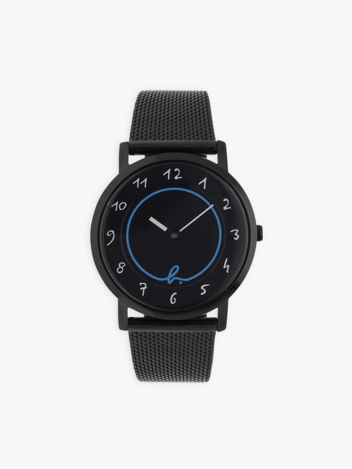 black leather watch "b."