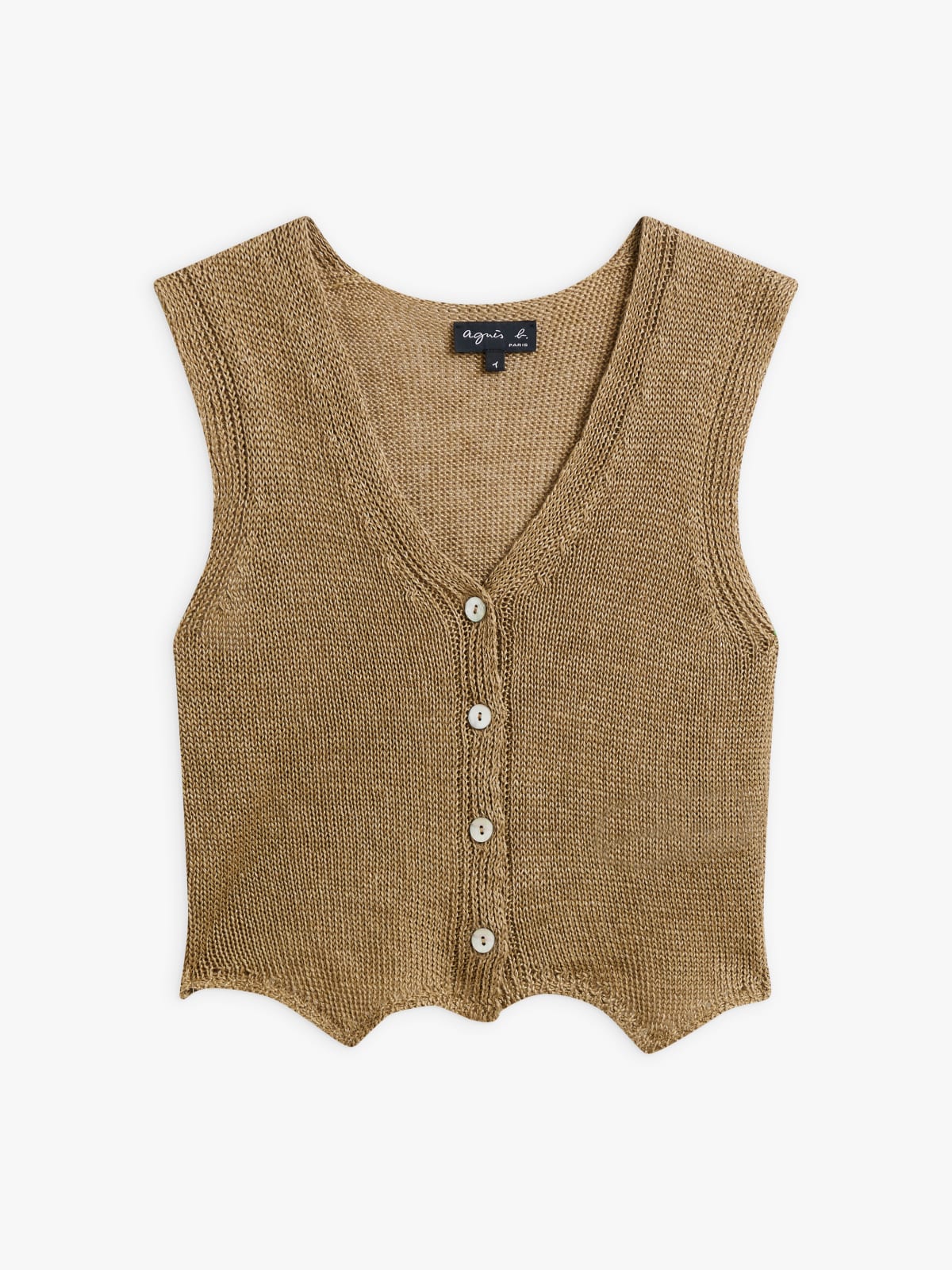 brown hemp sleeveless waistcoat