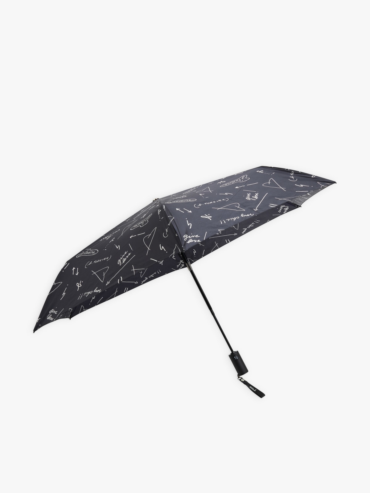 black mini automatic Logo umbrella