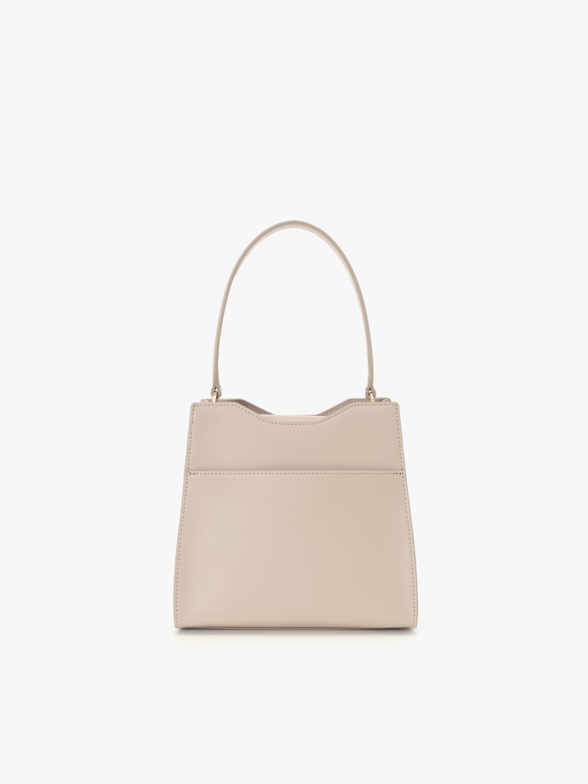 beige leather "b." logo bag