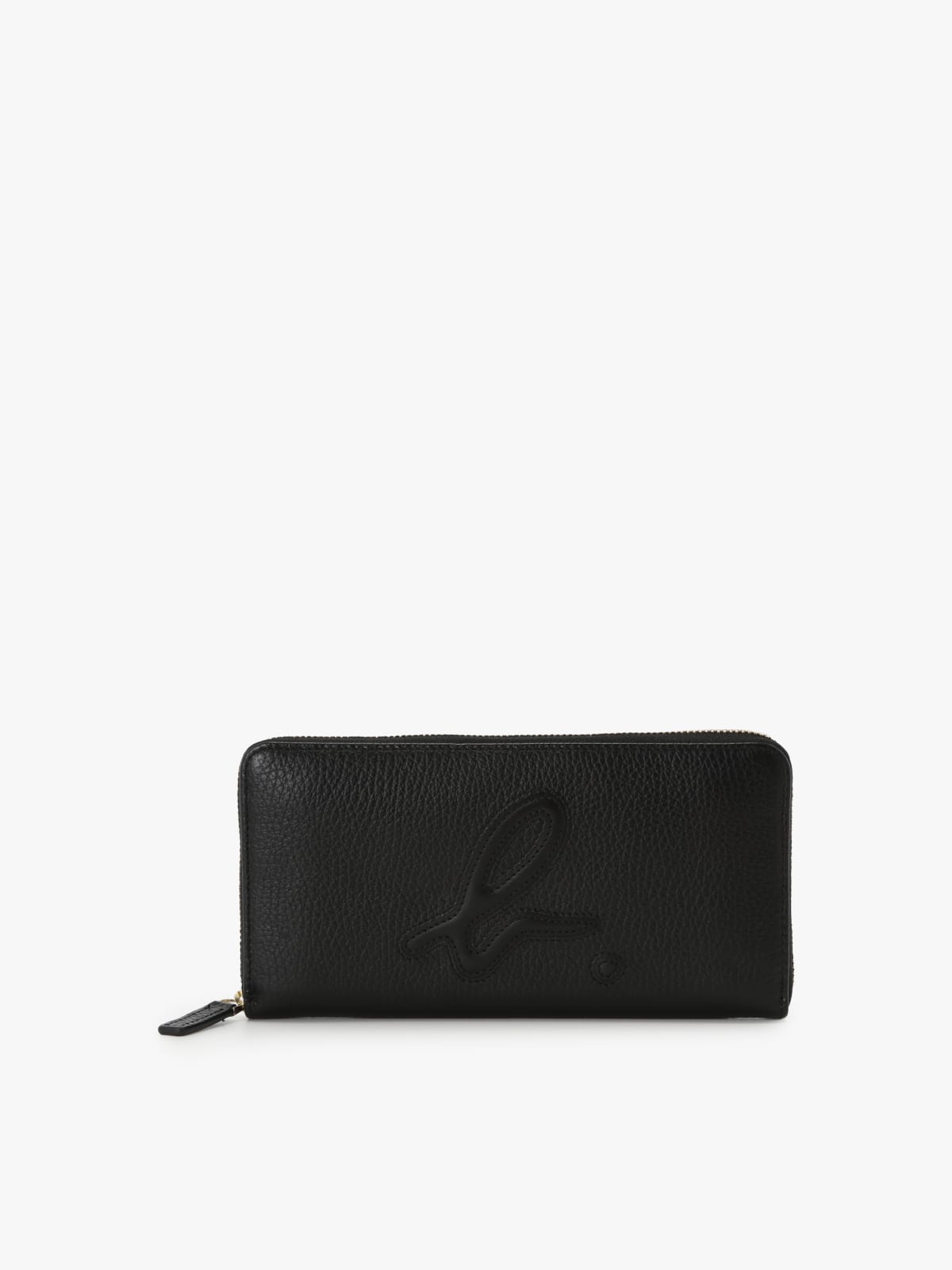 black smooth leather "b." logo wallet