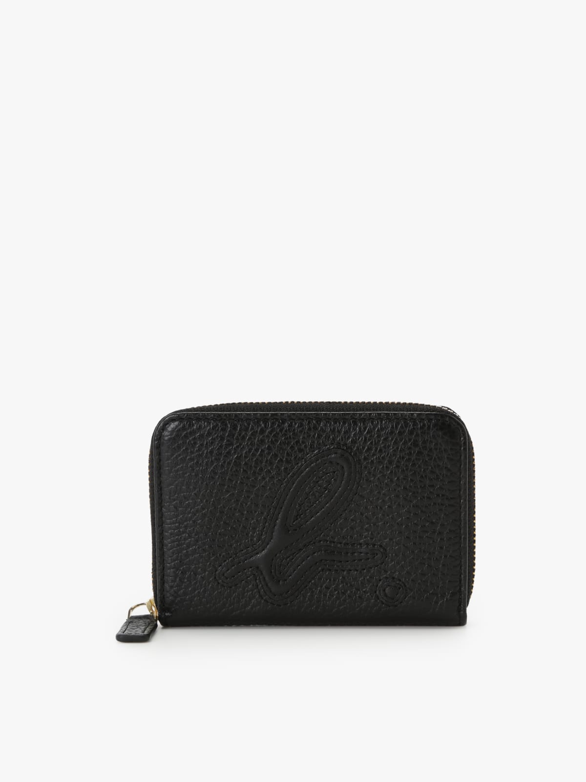 black leather "b." logo coin purse