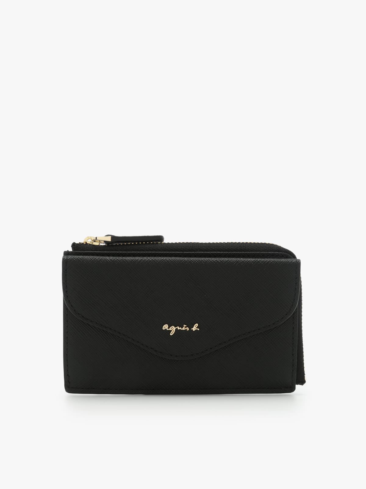 black leather cardholder