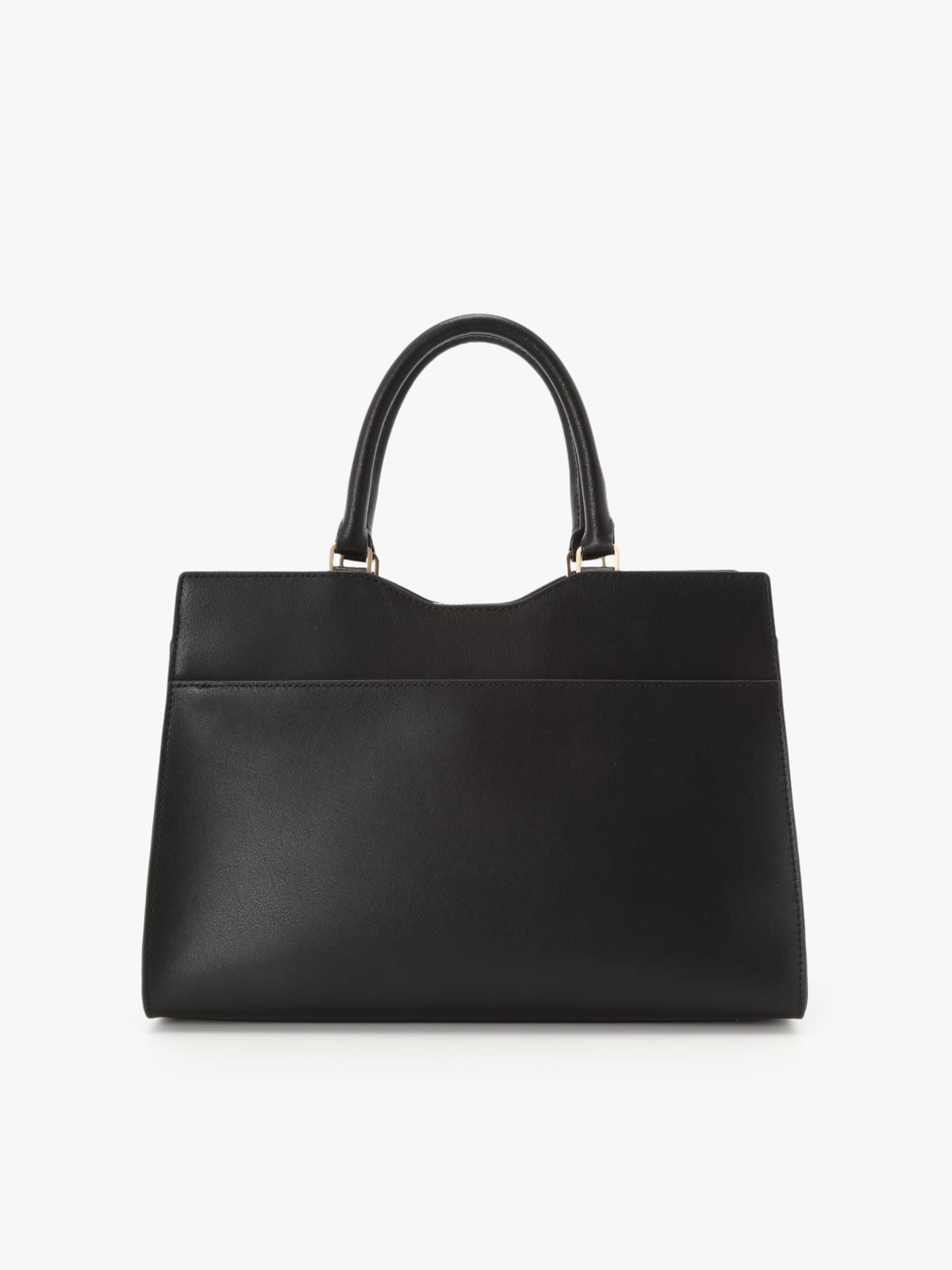 black leather "b." logo zip bag