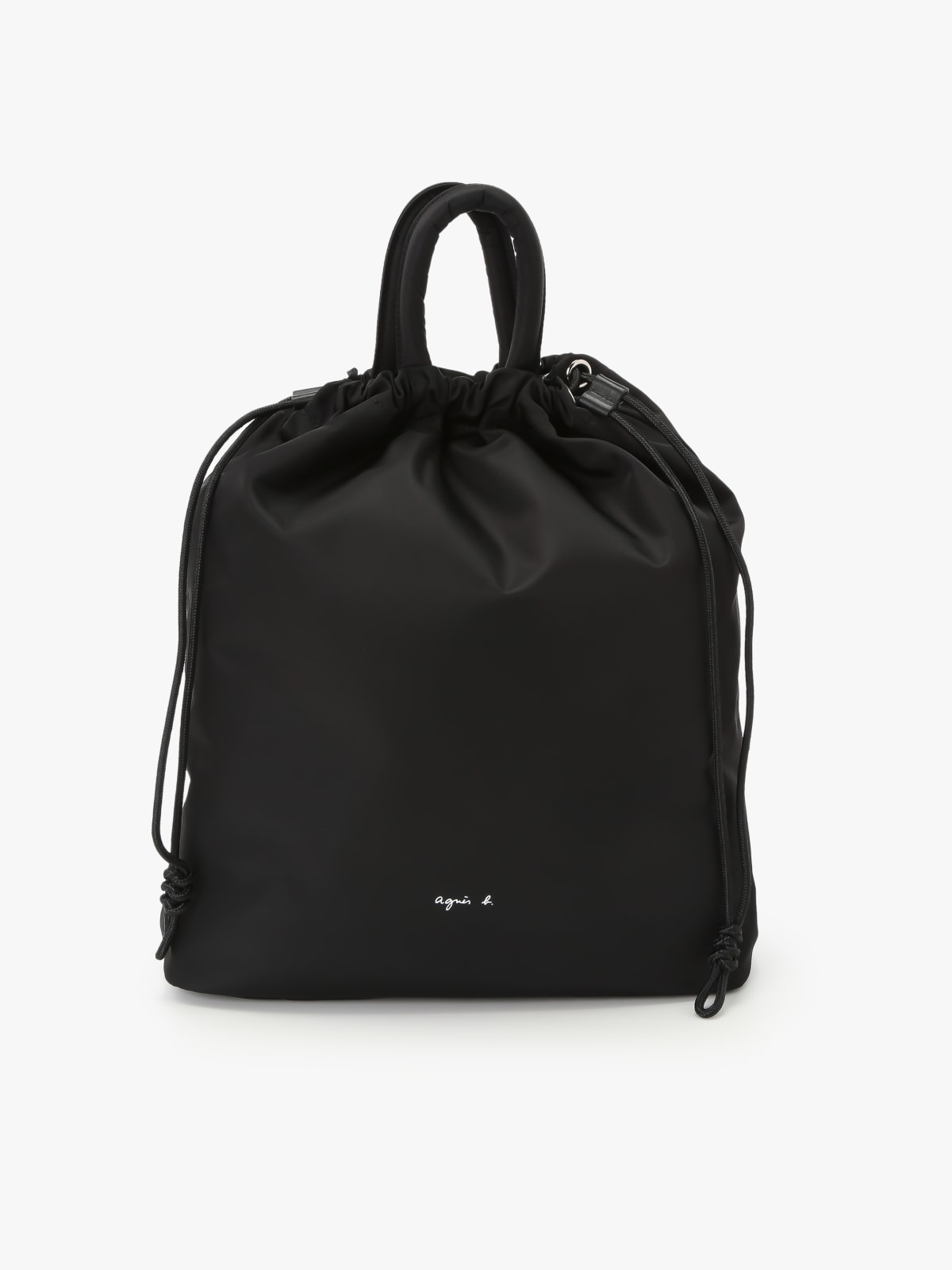 black nylon backpack