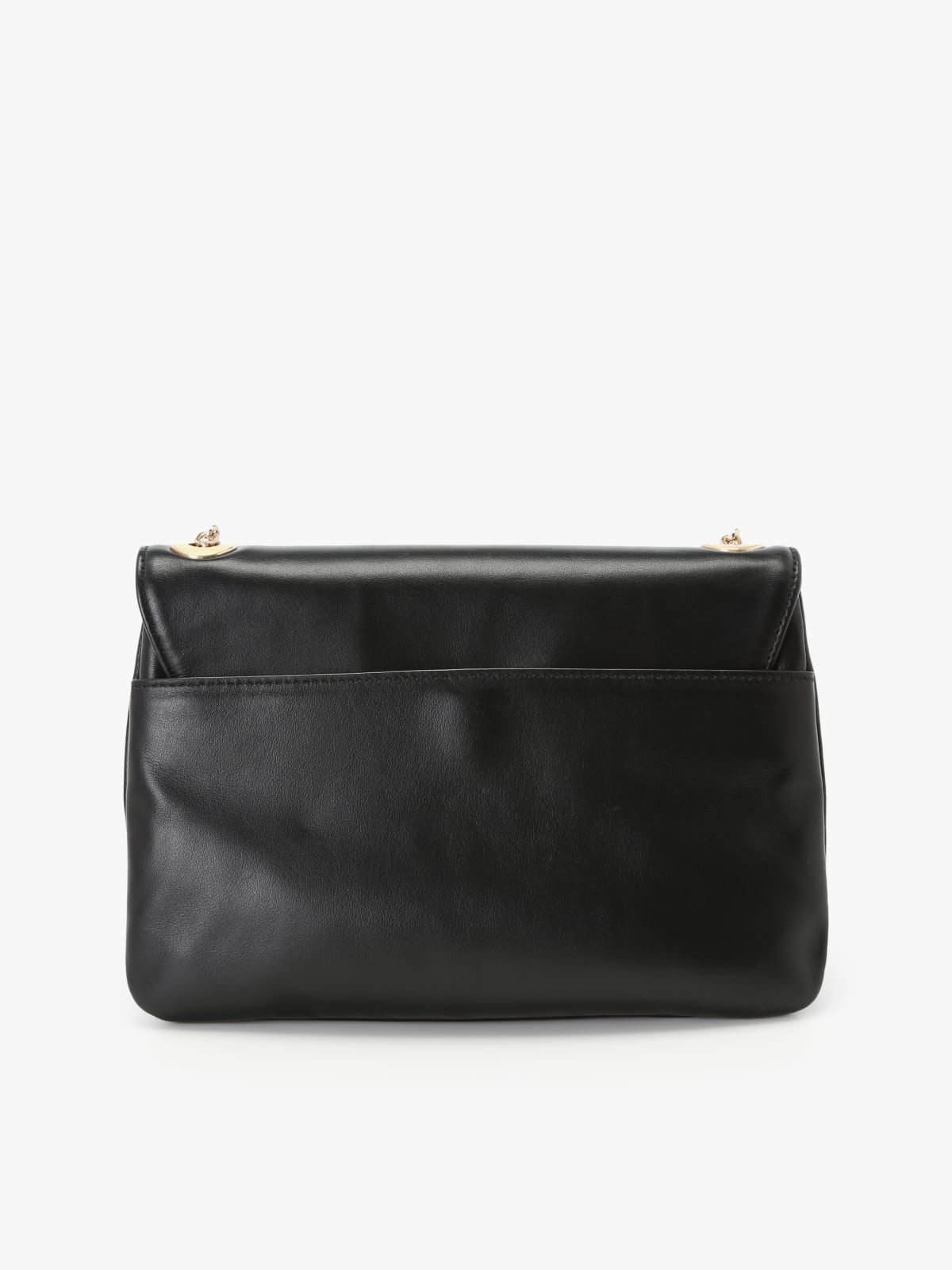 black leather chain bag