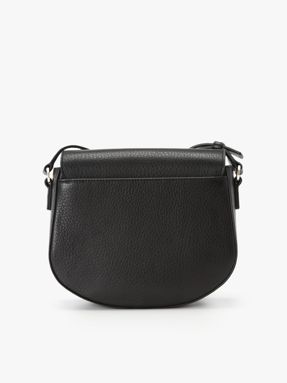 black Grained leather horizontal bag