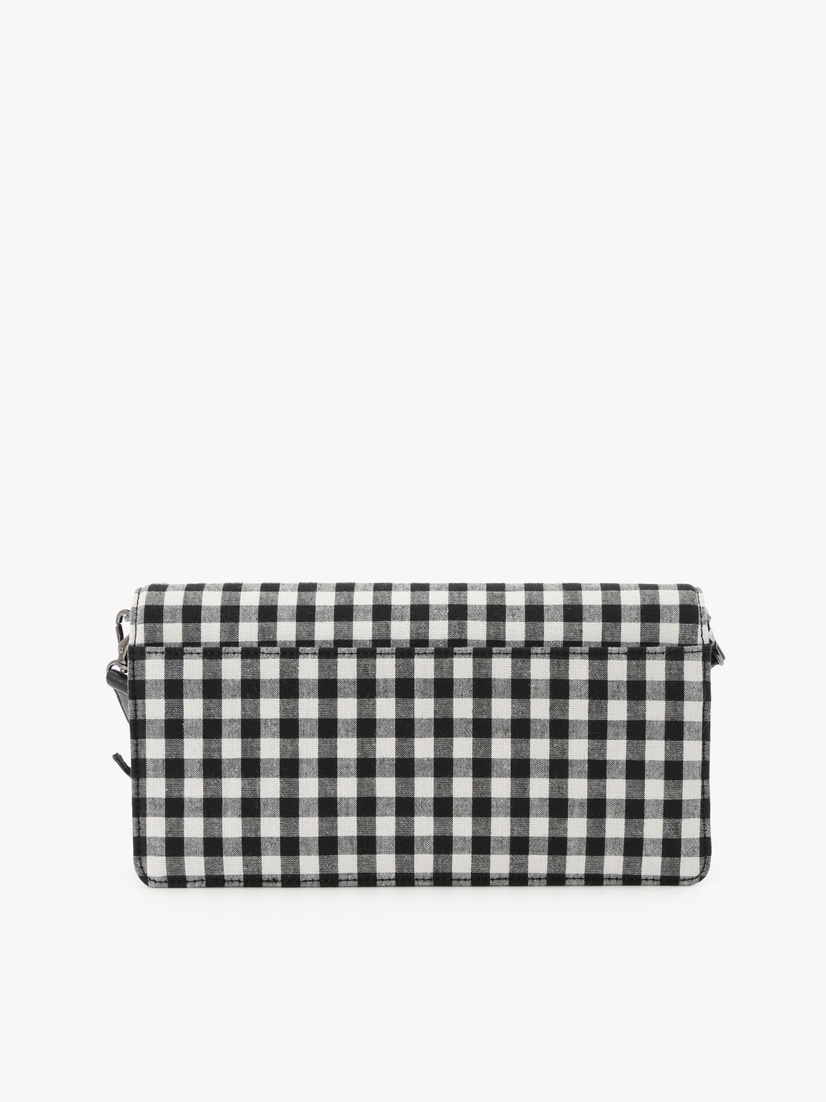 black cotton gingham print clutch