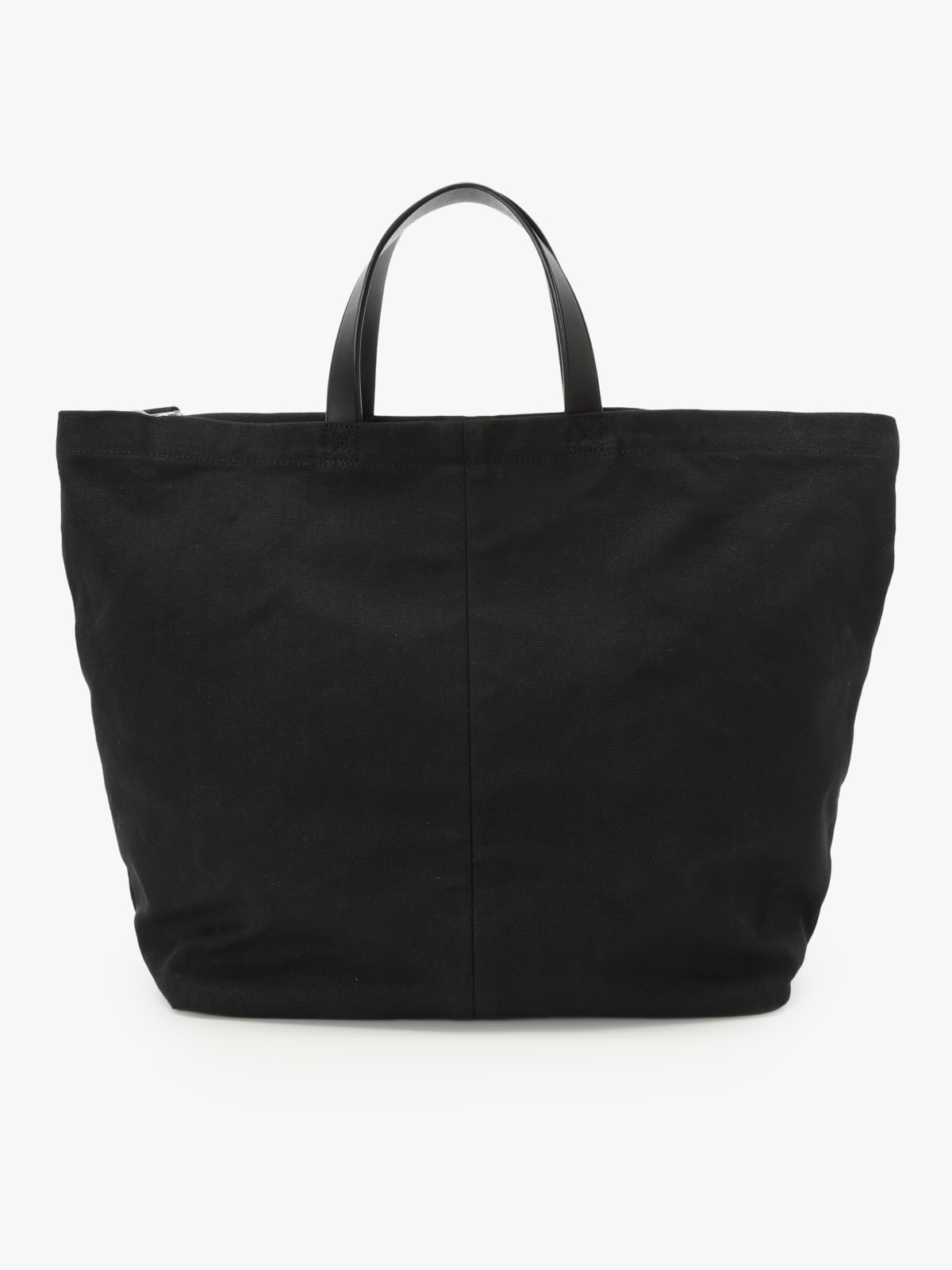 cotton leather handle shopper