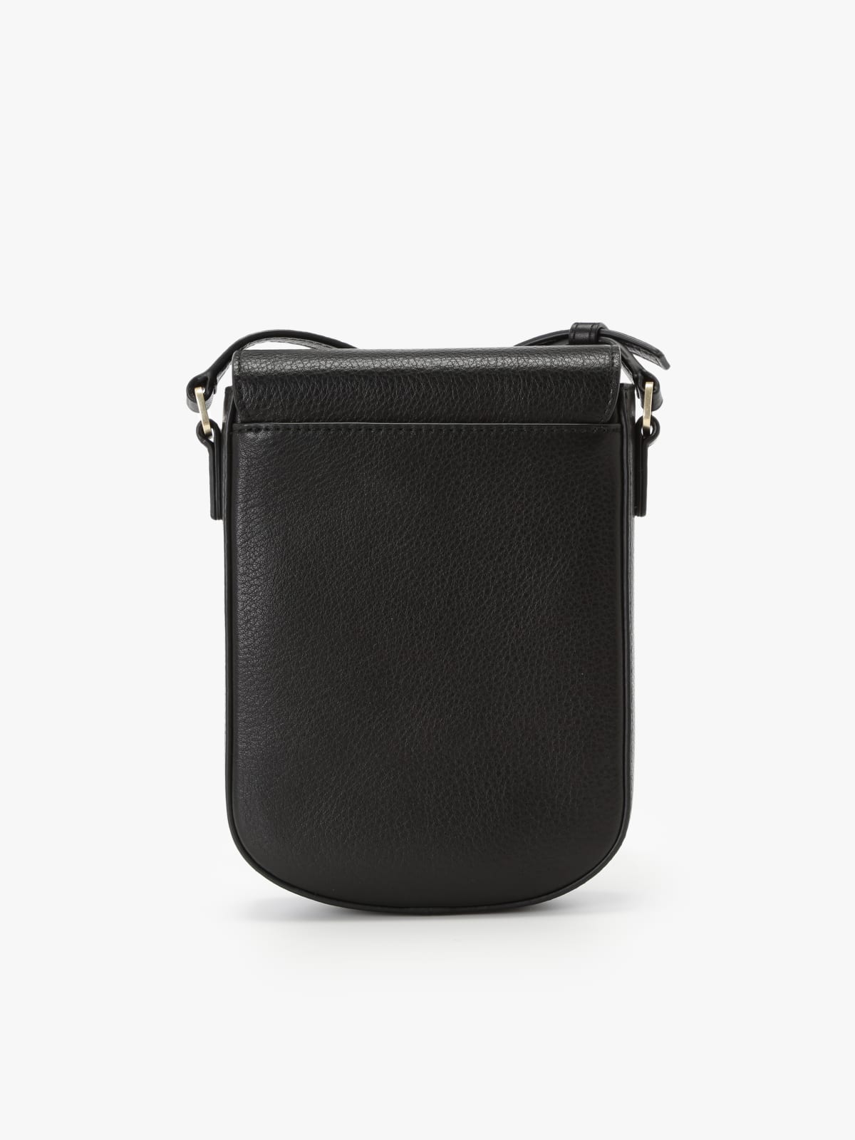 black grained leather vertical bag
