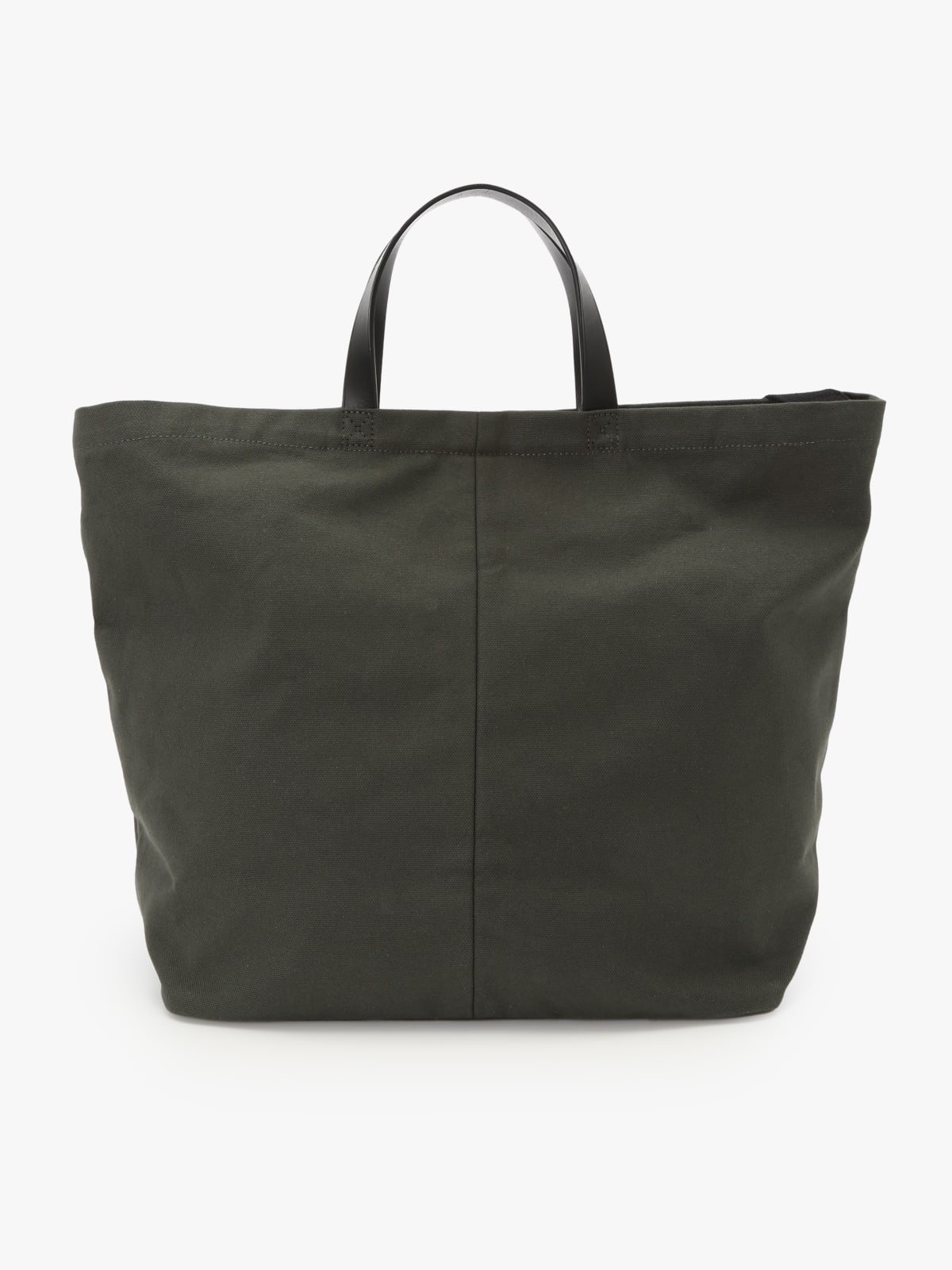 cotton leather handle shopper