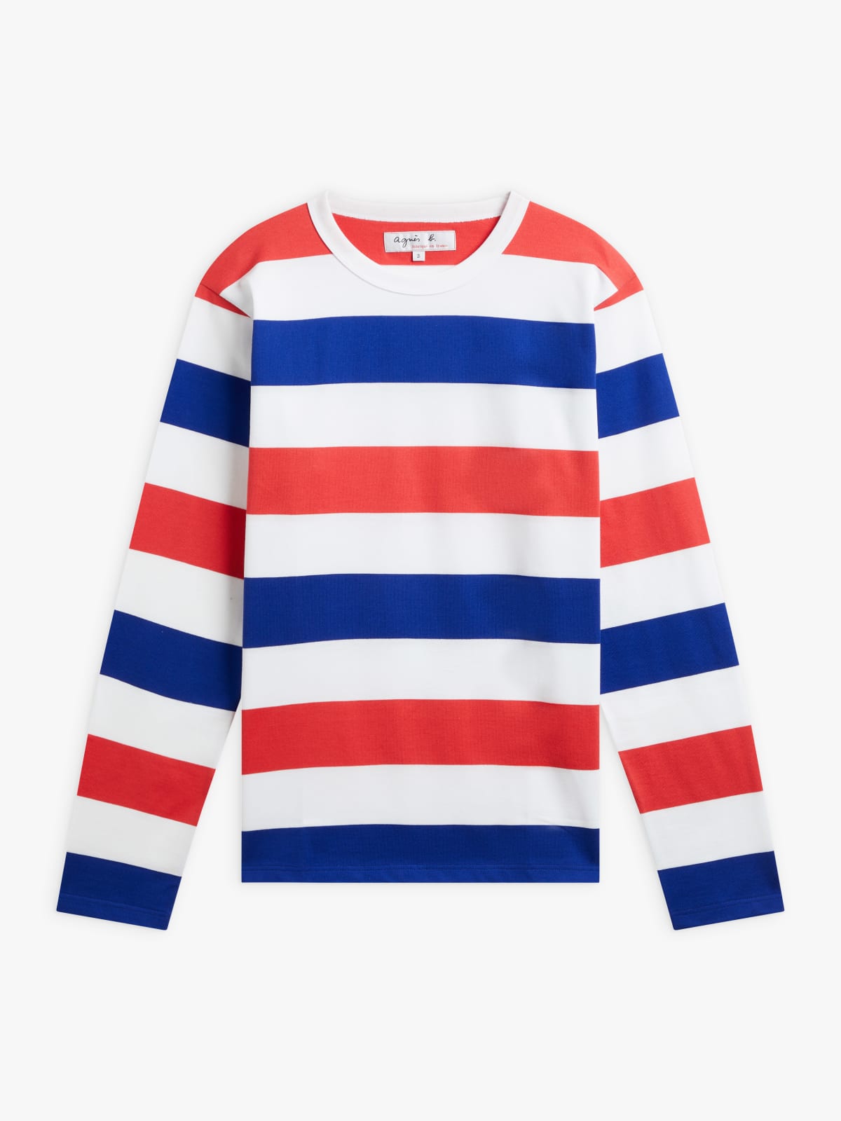 blue, white and red New Coulos striped cotton jersey t-shirt